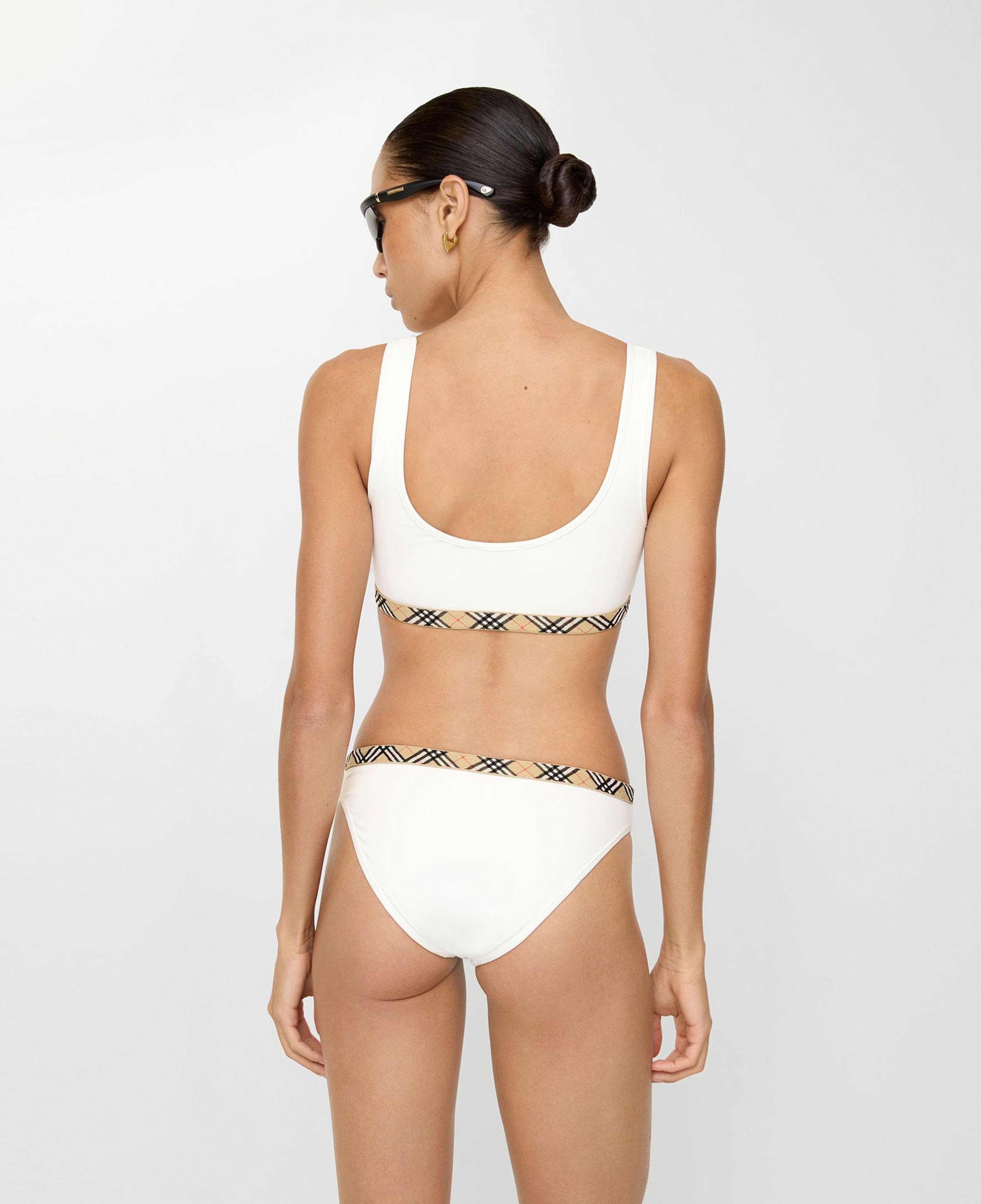 Burberry Check Trim Kadın Beyaz Bikini Üstü