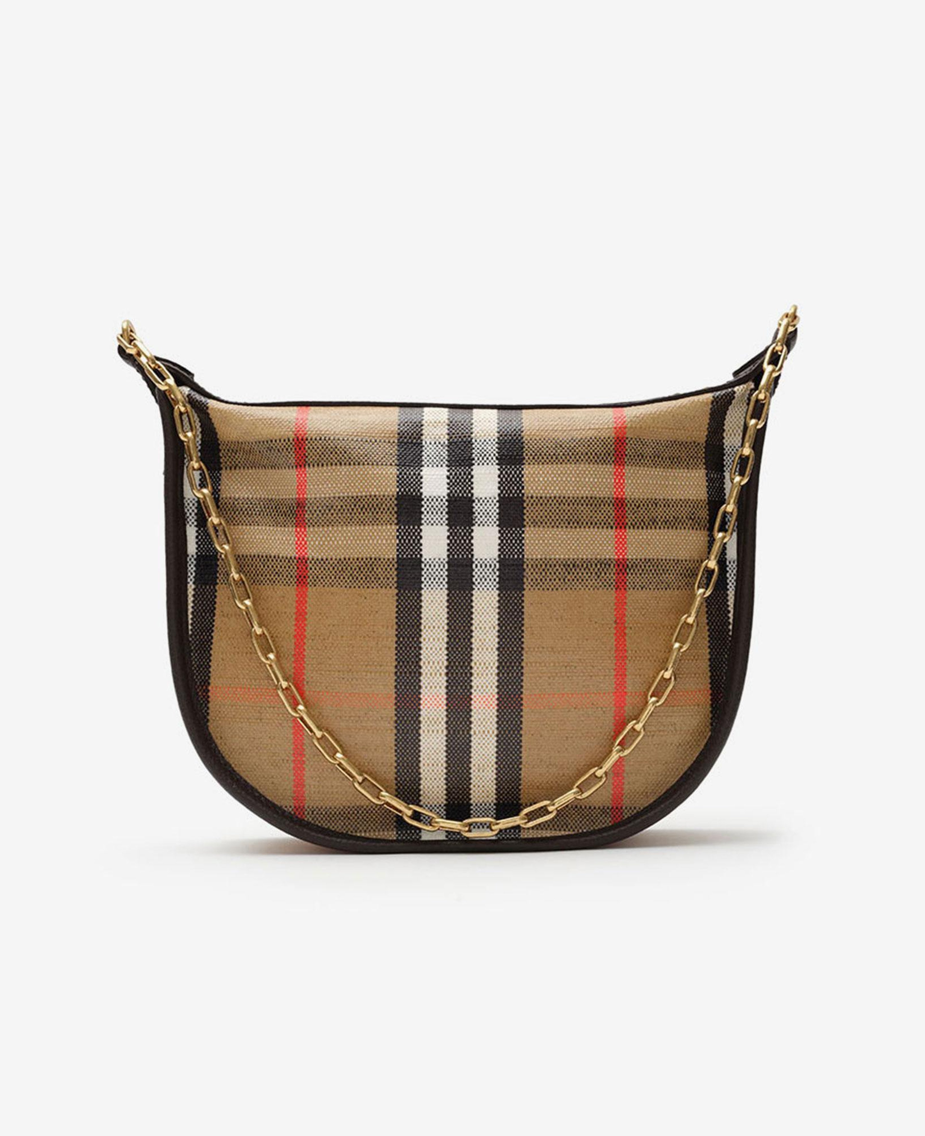 Burberry Highlands Chain Strap Pouch Kadın Bej Keten El Çantası