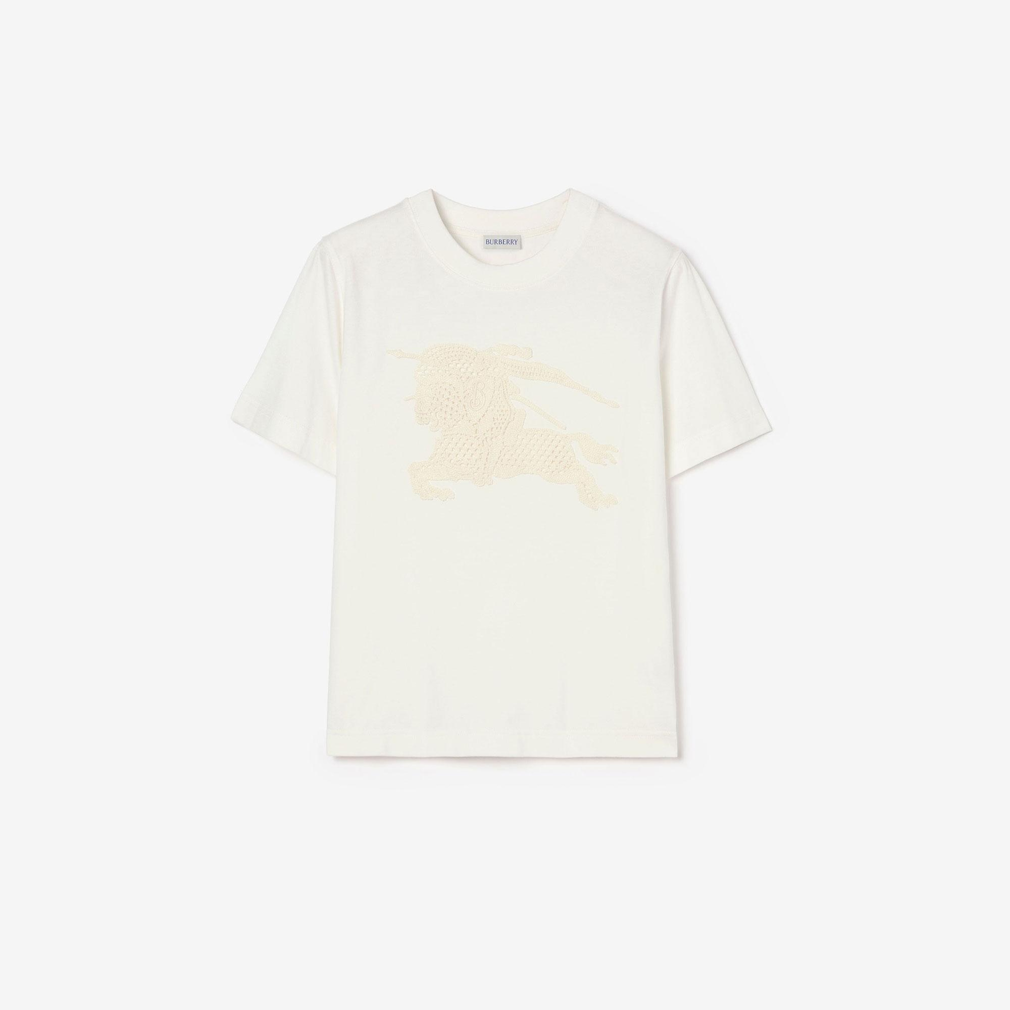 Burberry Ekd Cotton Kadın Beyaz T-Shirt