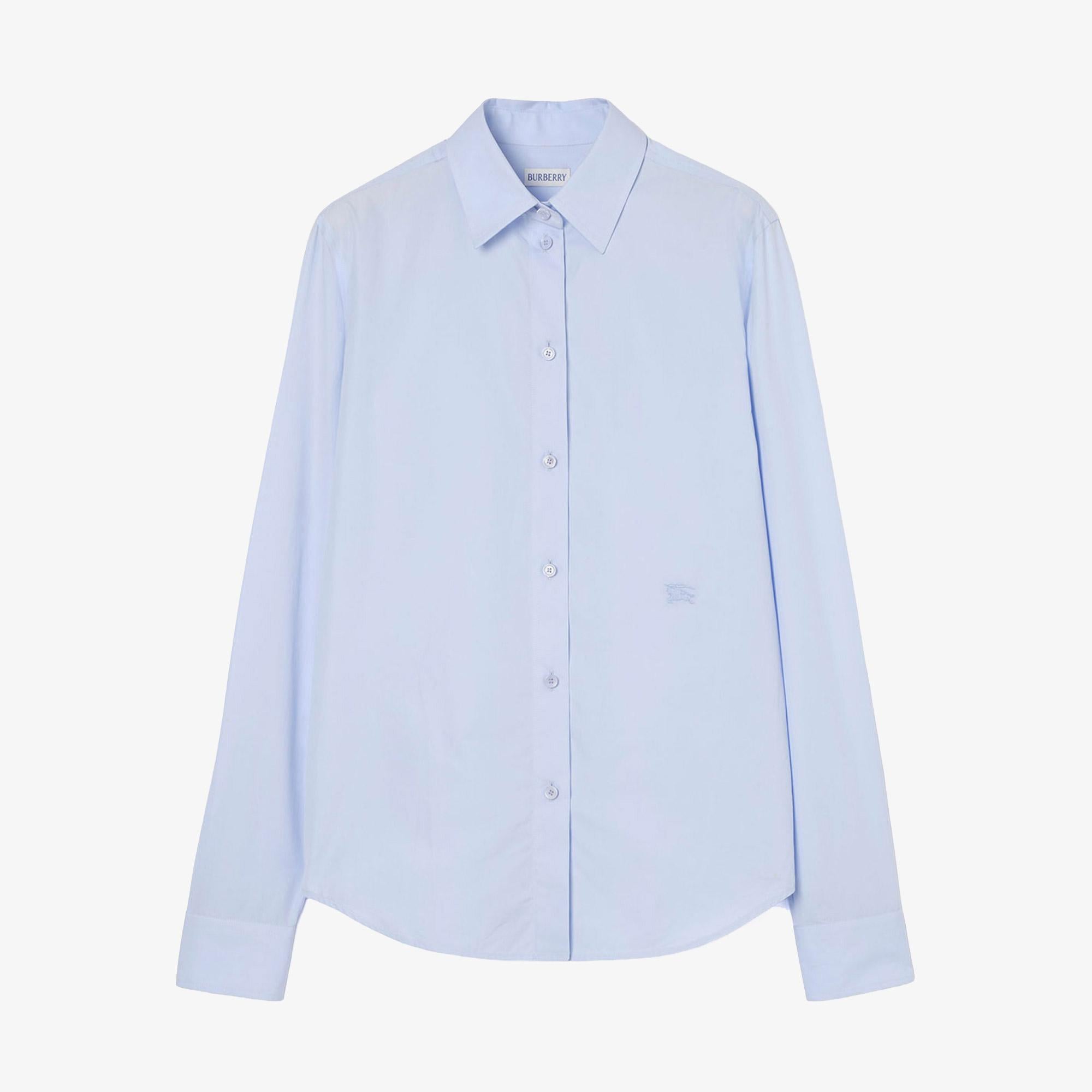 Burberry Regular Fit Cotton Poplin Formal Kadın Mavi Gömlek