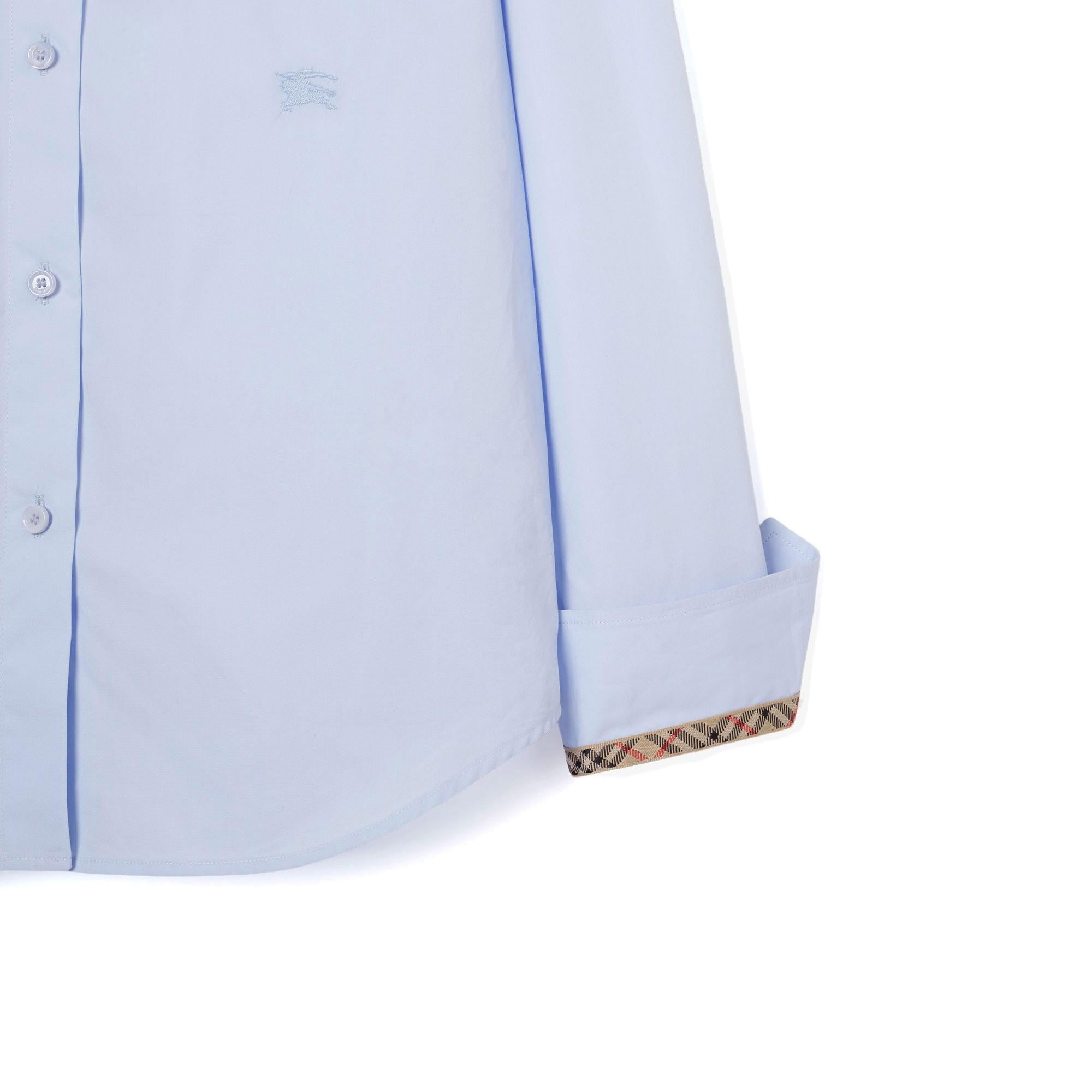 Burberry Regular Fit Cotton Poplin Formal Kadın Mavi Gömlek