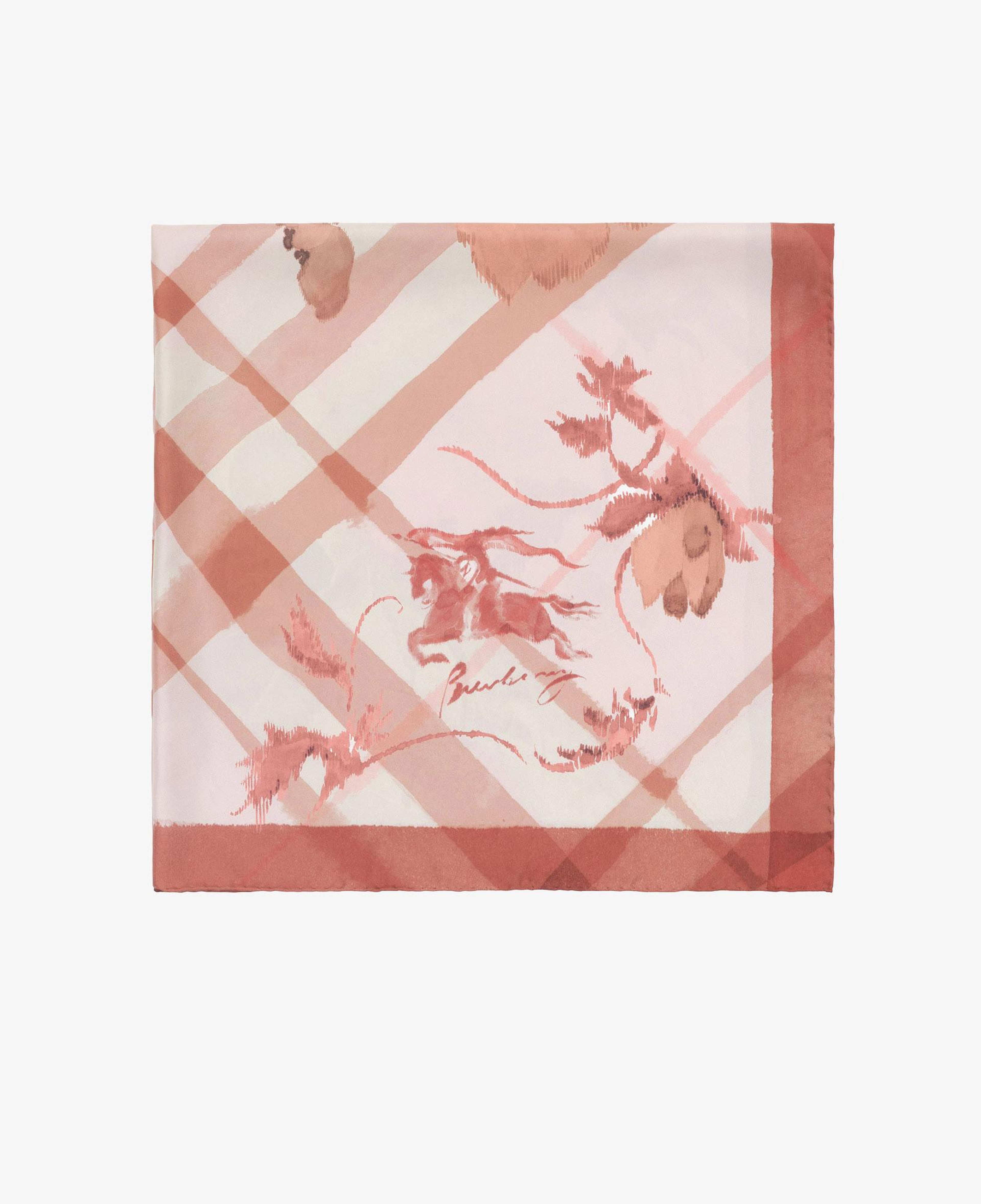 Burberry Watercolour Check Silk Kadın Pembe Eşarp