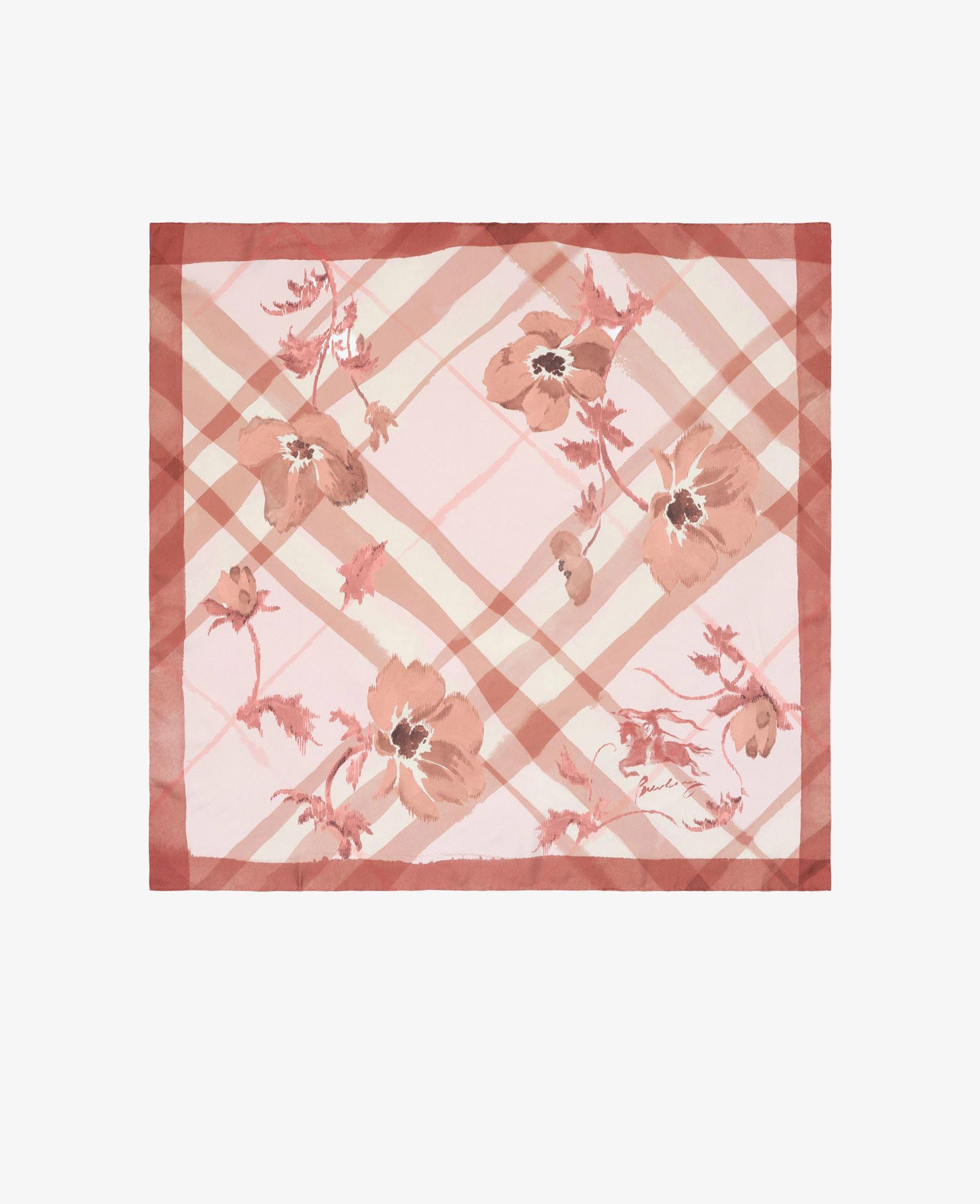 Burberry Watercolour Check Silk Kadın Pembe Eşarp