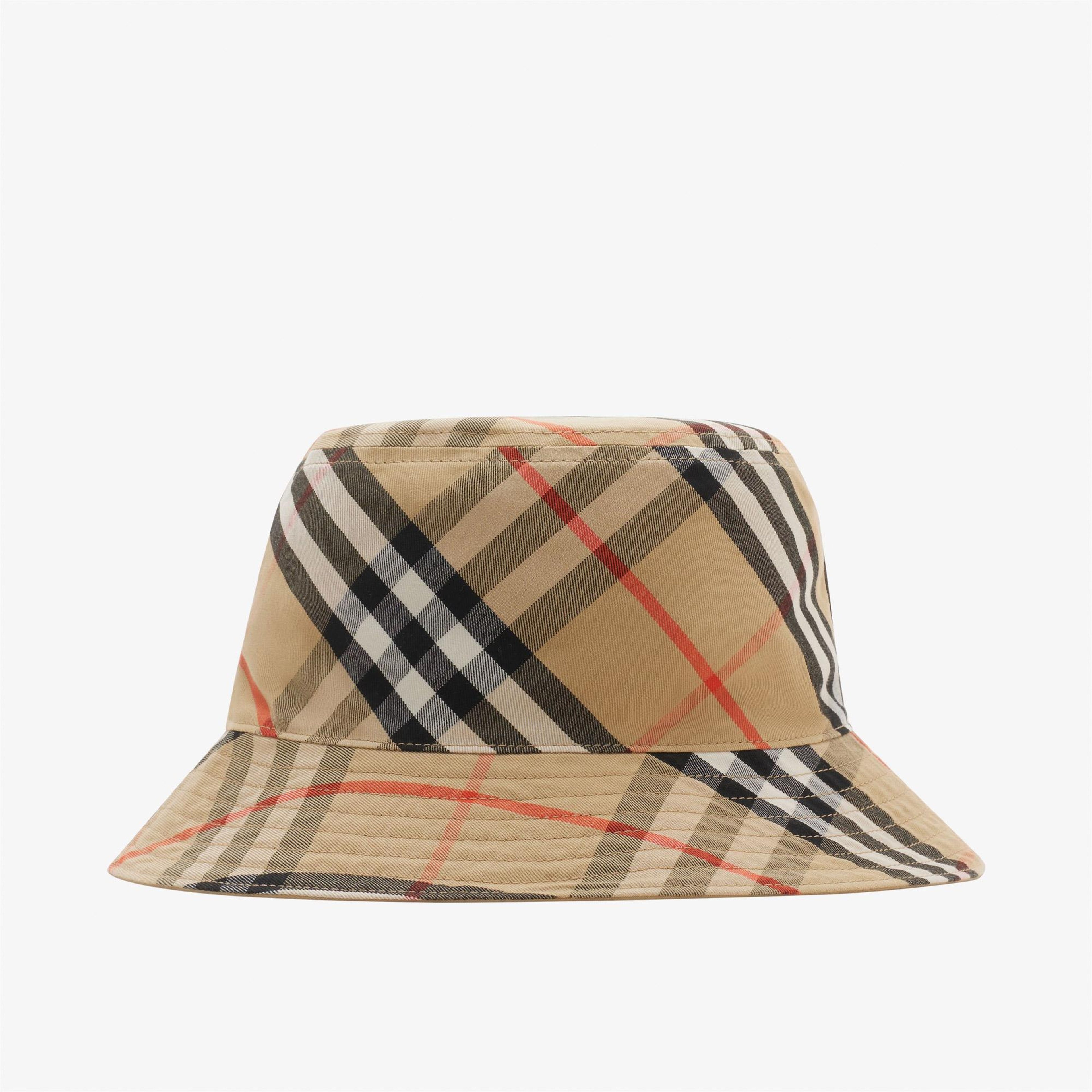 Burberry Reversible Gabardine Bucket Erkek Krem Rengi Şapka