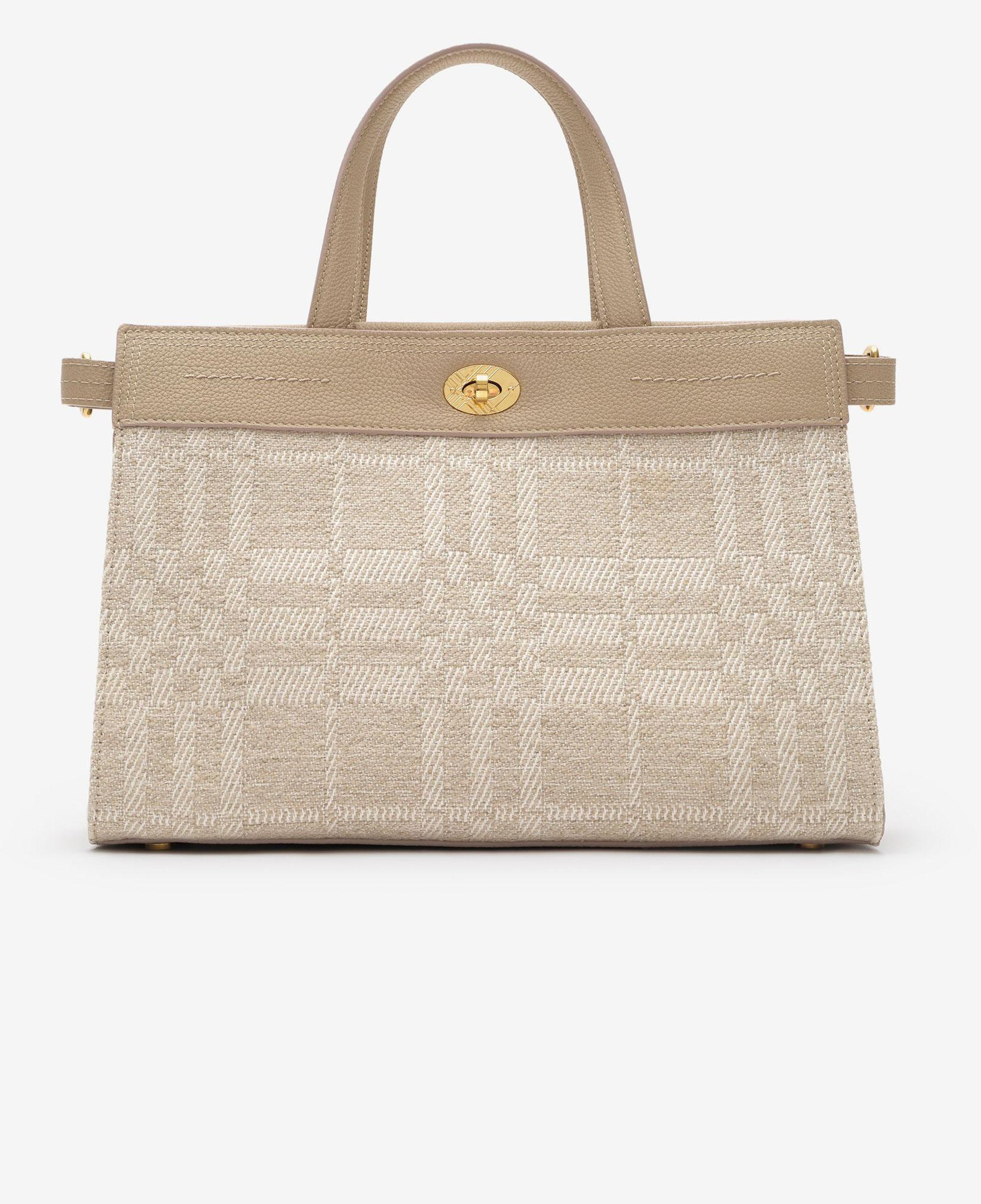 Burberry Small Cotswolds Tote Kadın Krem Keten El Çantası