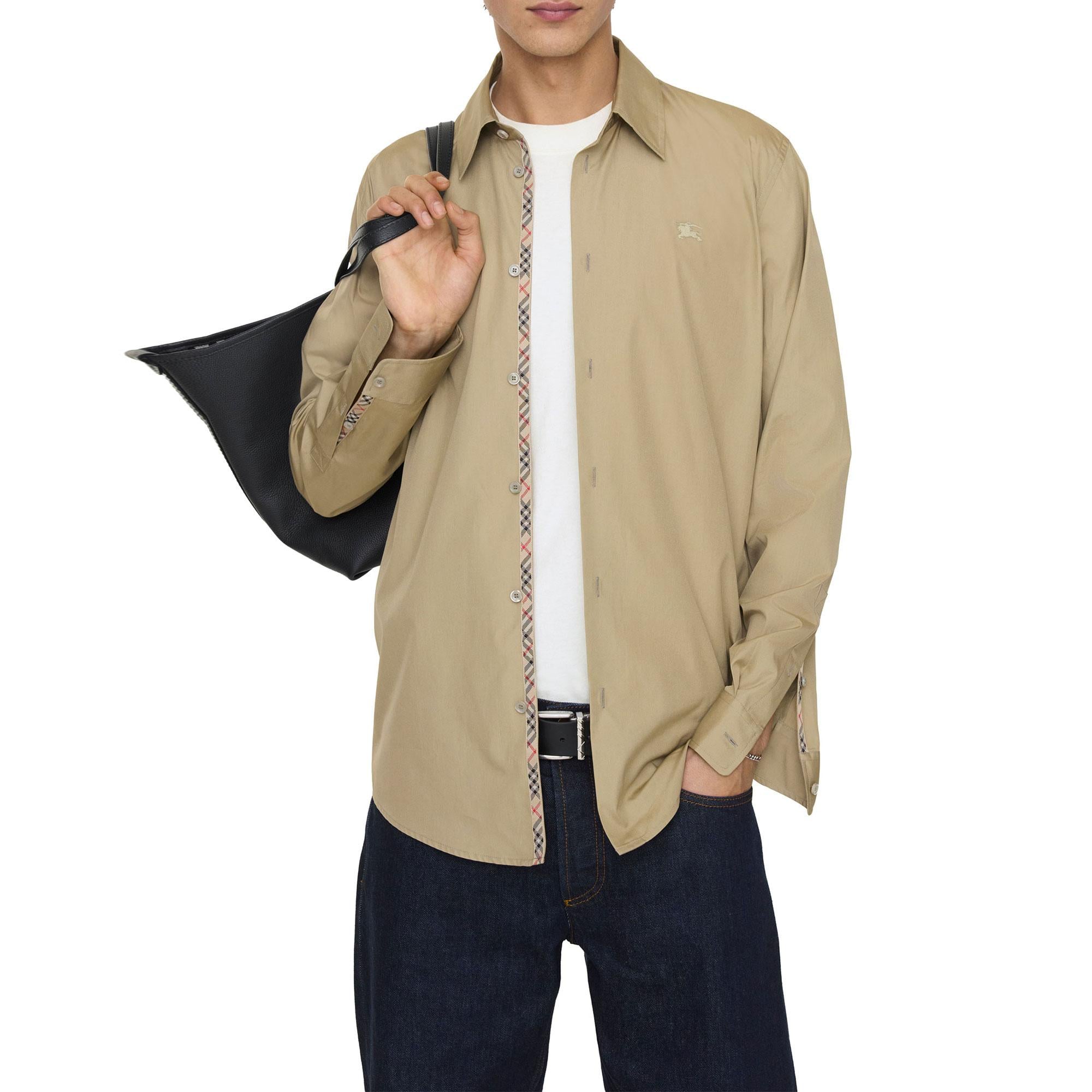 Burberry Regular Fit Cotton Poplin Erkek Bej Gömlek