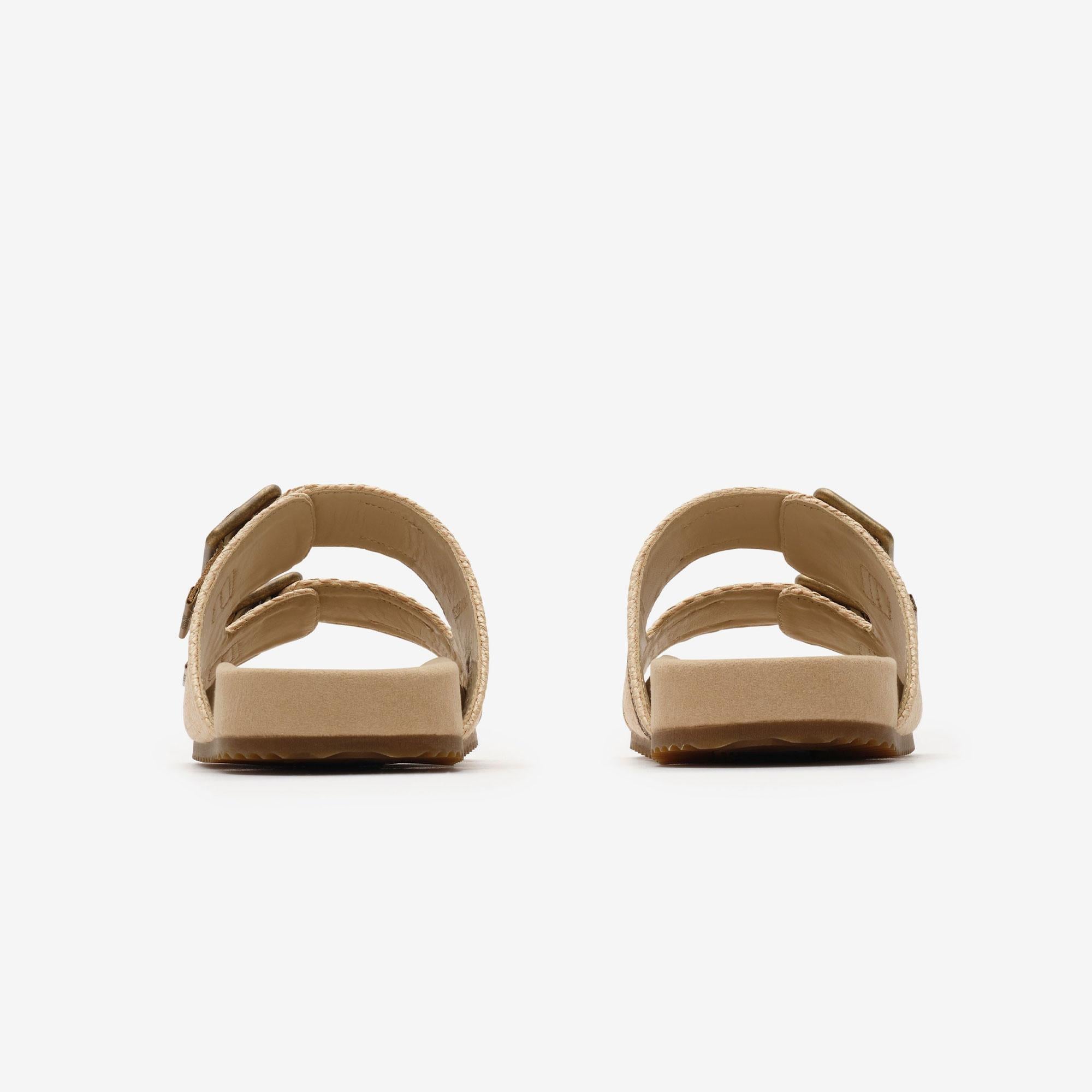 Burberry Raffia-Effect Urchin Kadın Bej Terlik