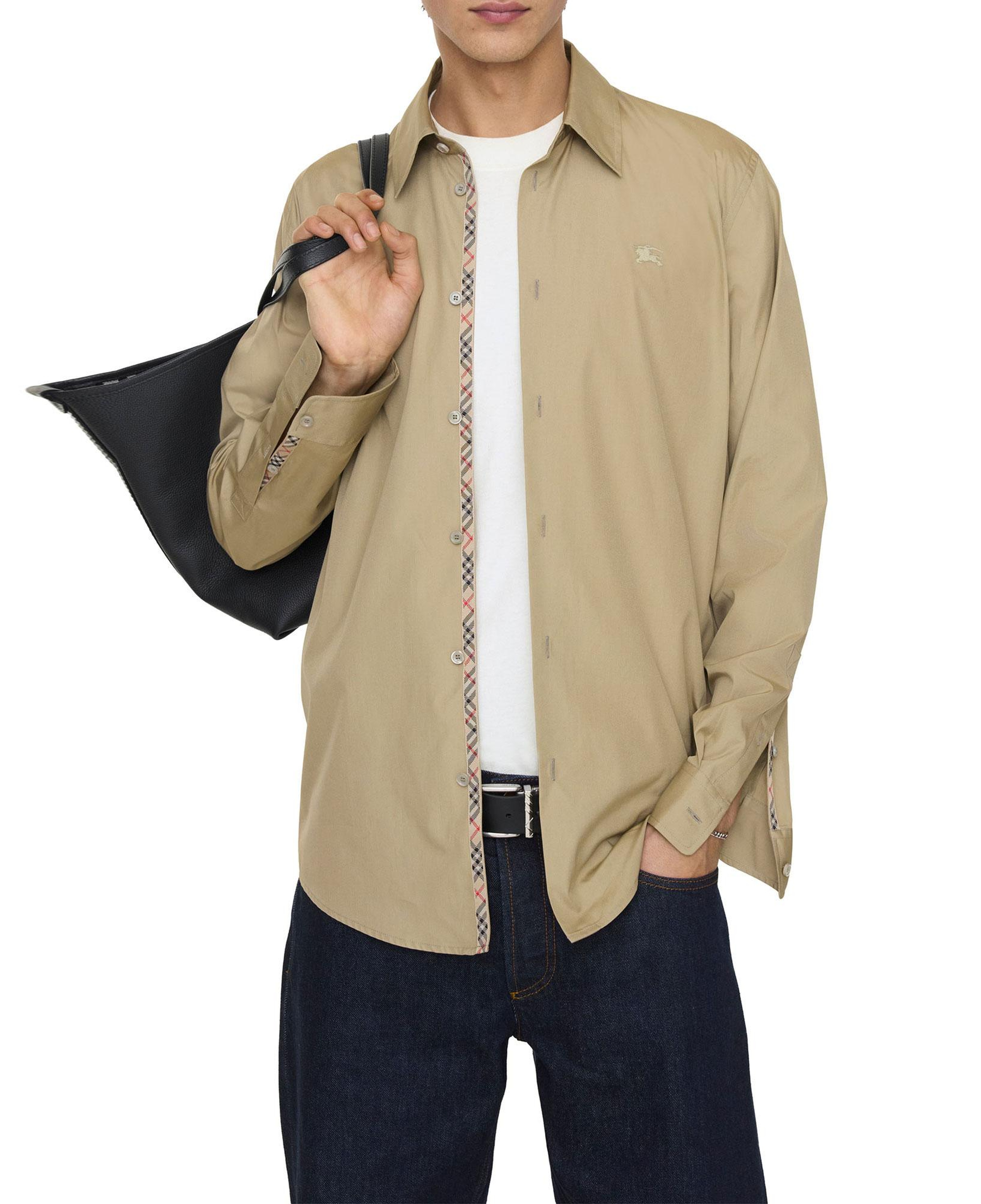 Burberry Regular Fit Cotton Poplin Erkek Bej Gömlek