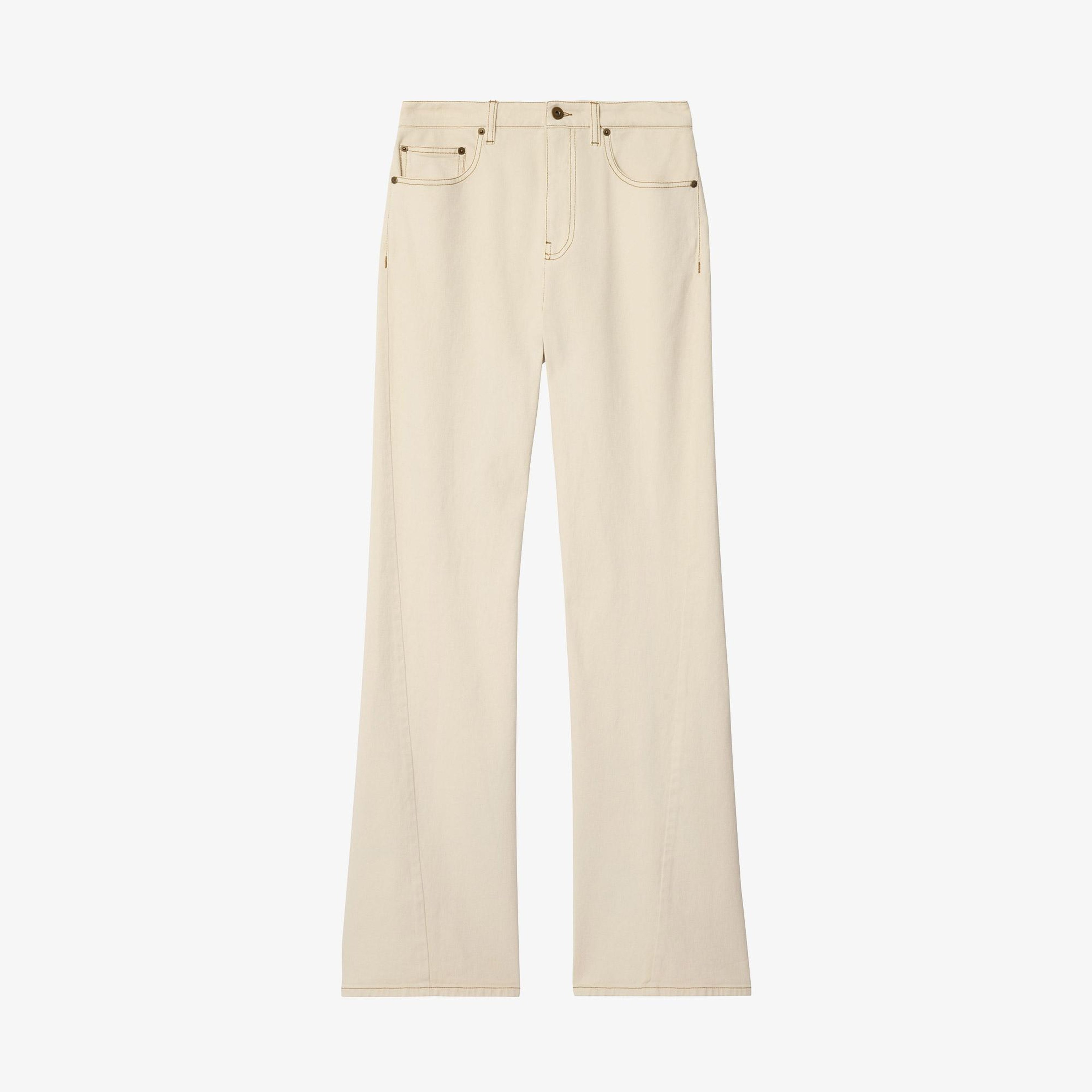 Burberry High Rise Bootcut Kadın Beyaz Jean