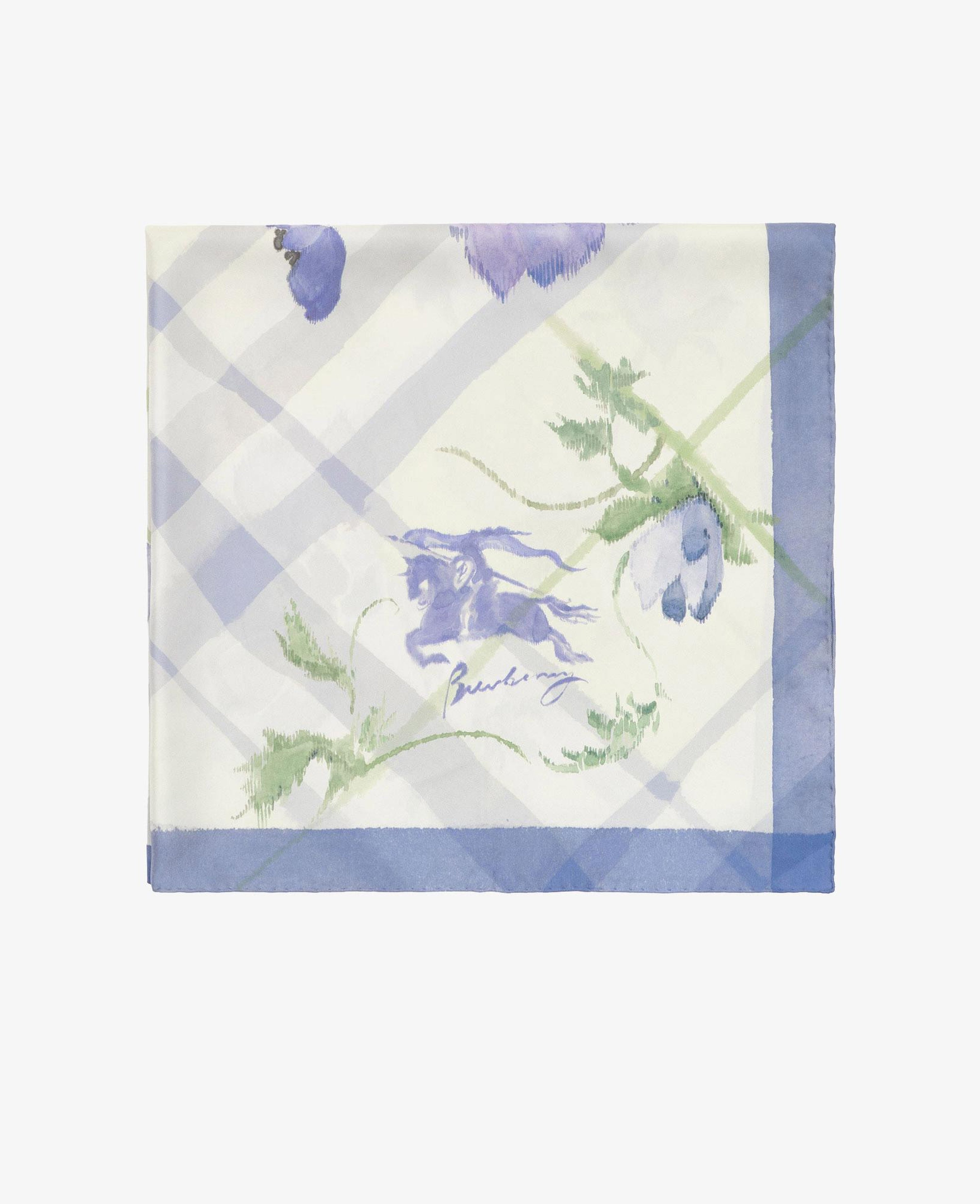 Burberry Watercolour Check Silk Kadın Mavi Eşarp
