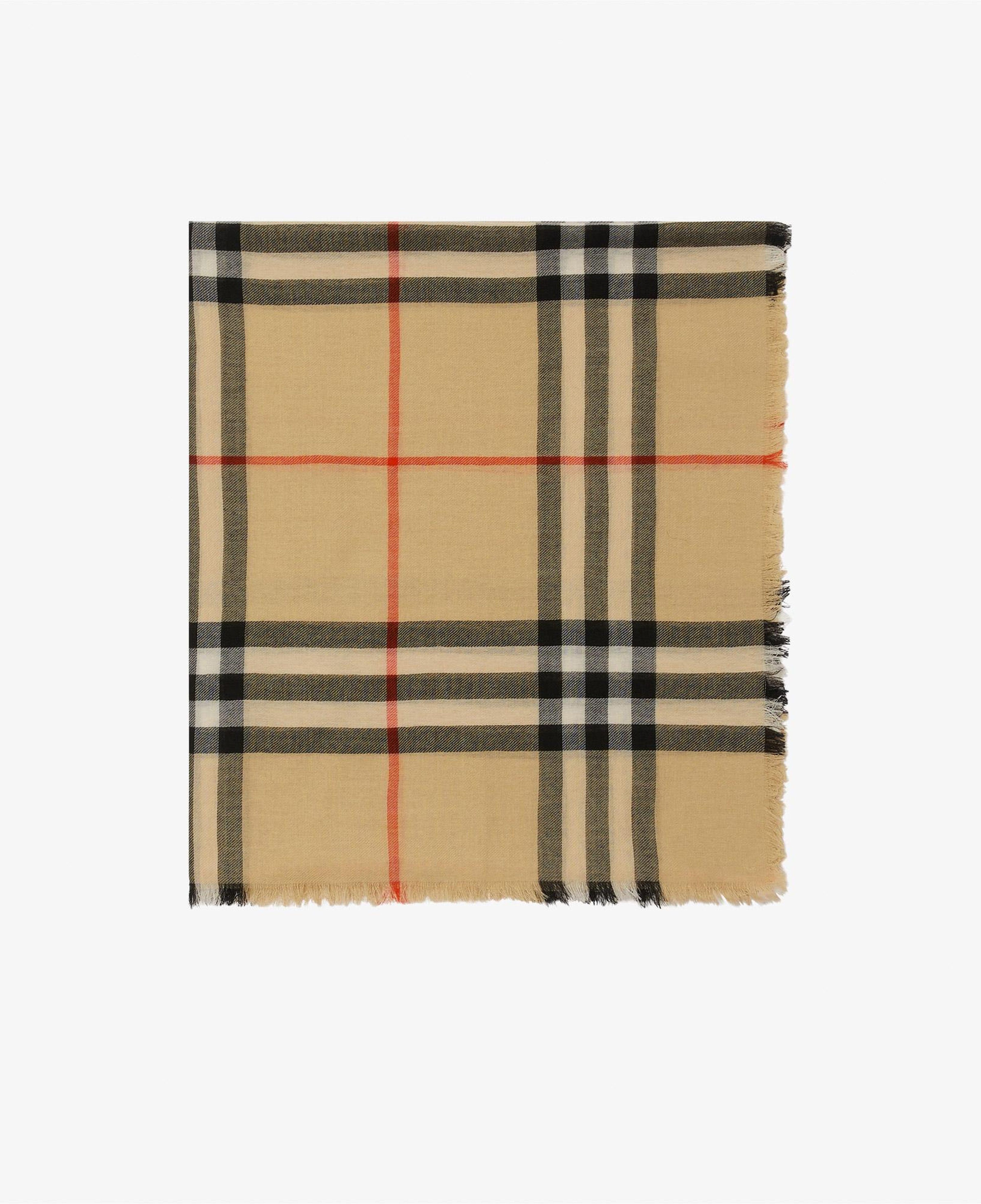 Burberry Check Wool Kadın Bej Atkı