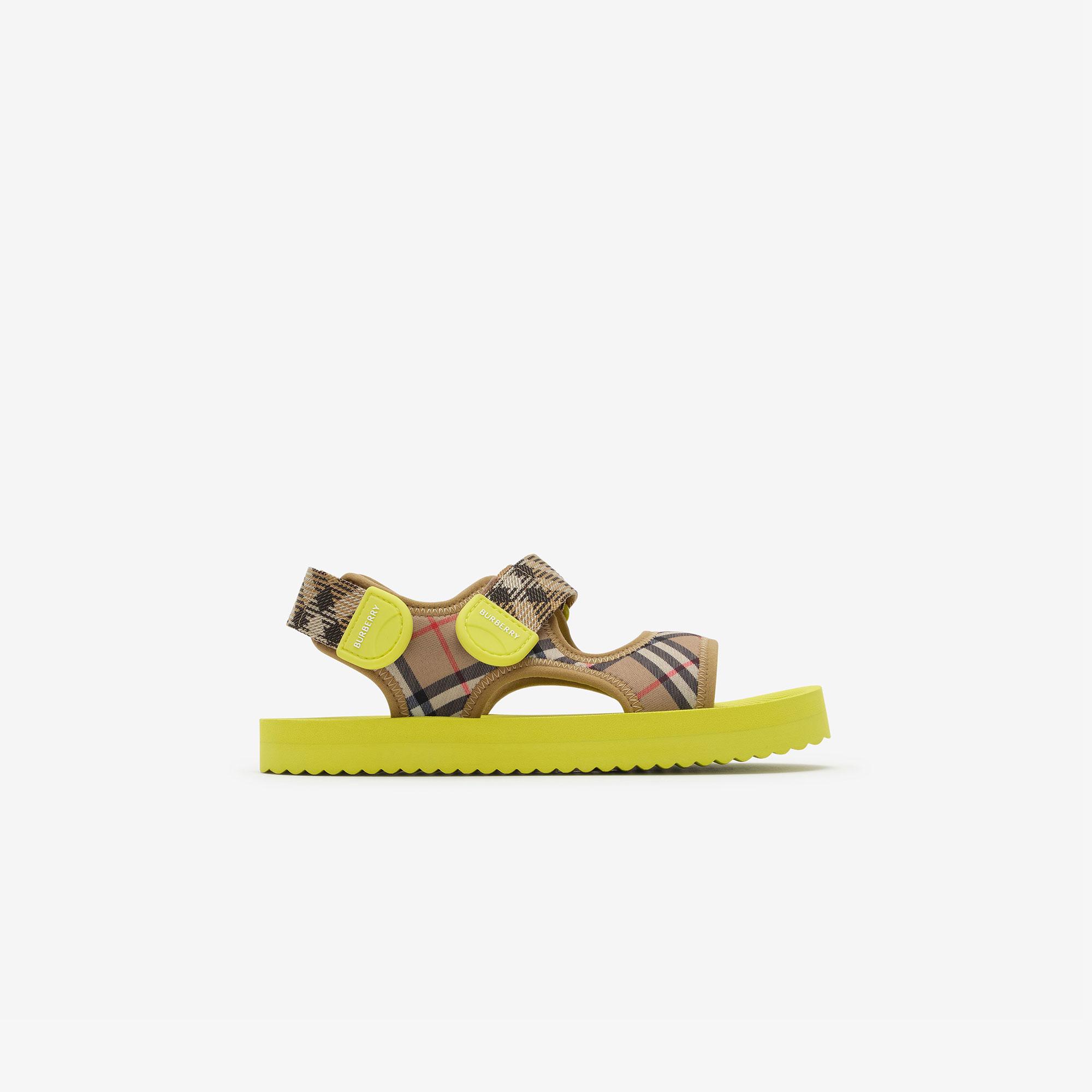 Burberry Check Çocuk Yeşil Sandalet