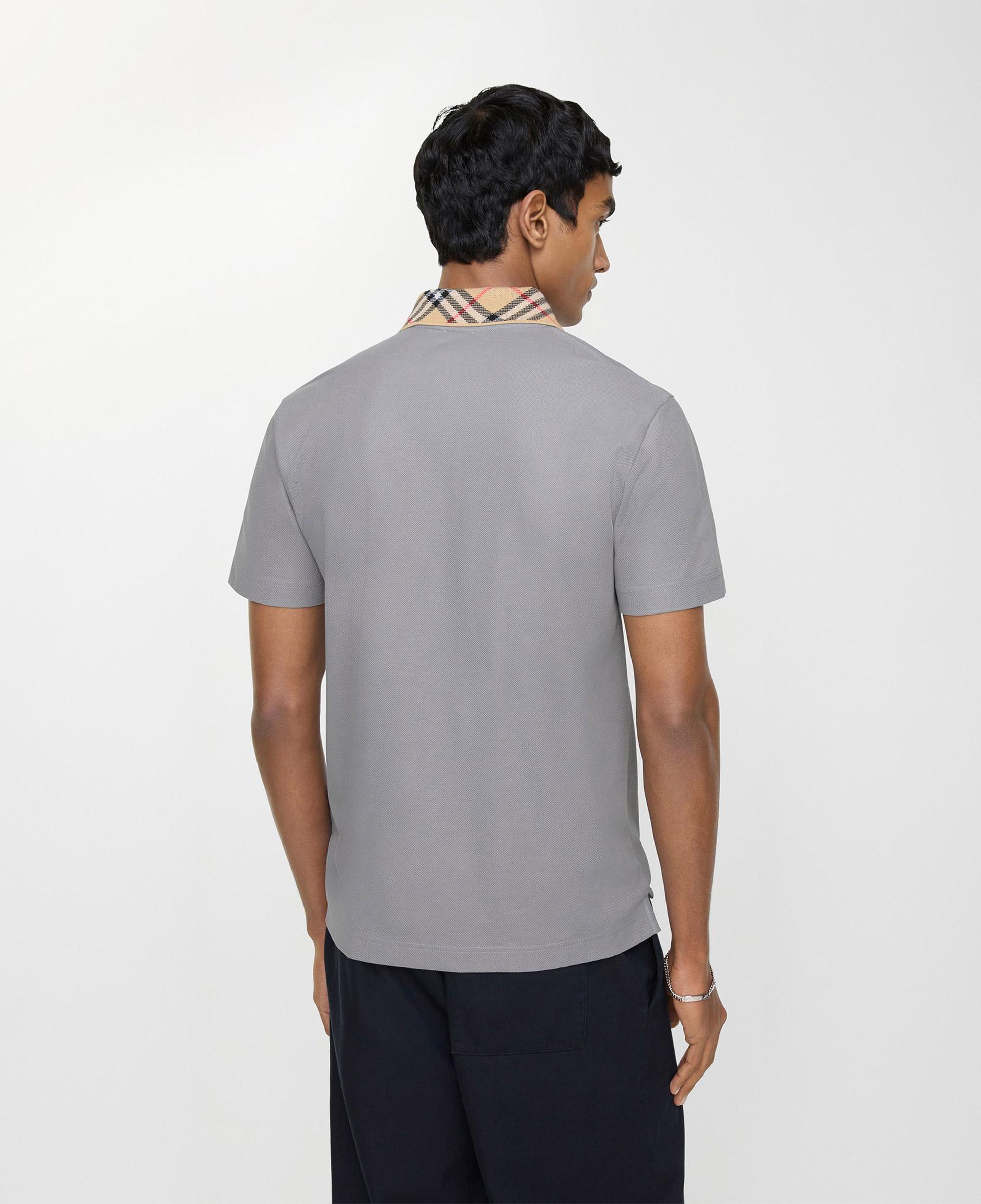 Burberry Check Collar Cotton Erkek Gri Polo