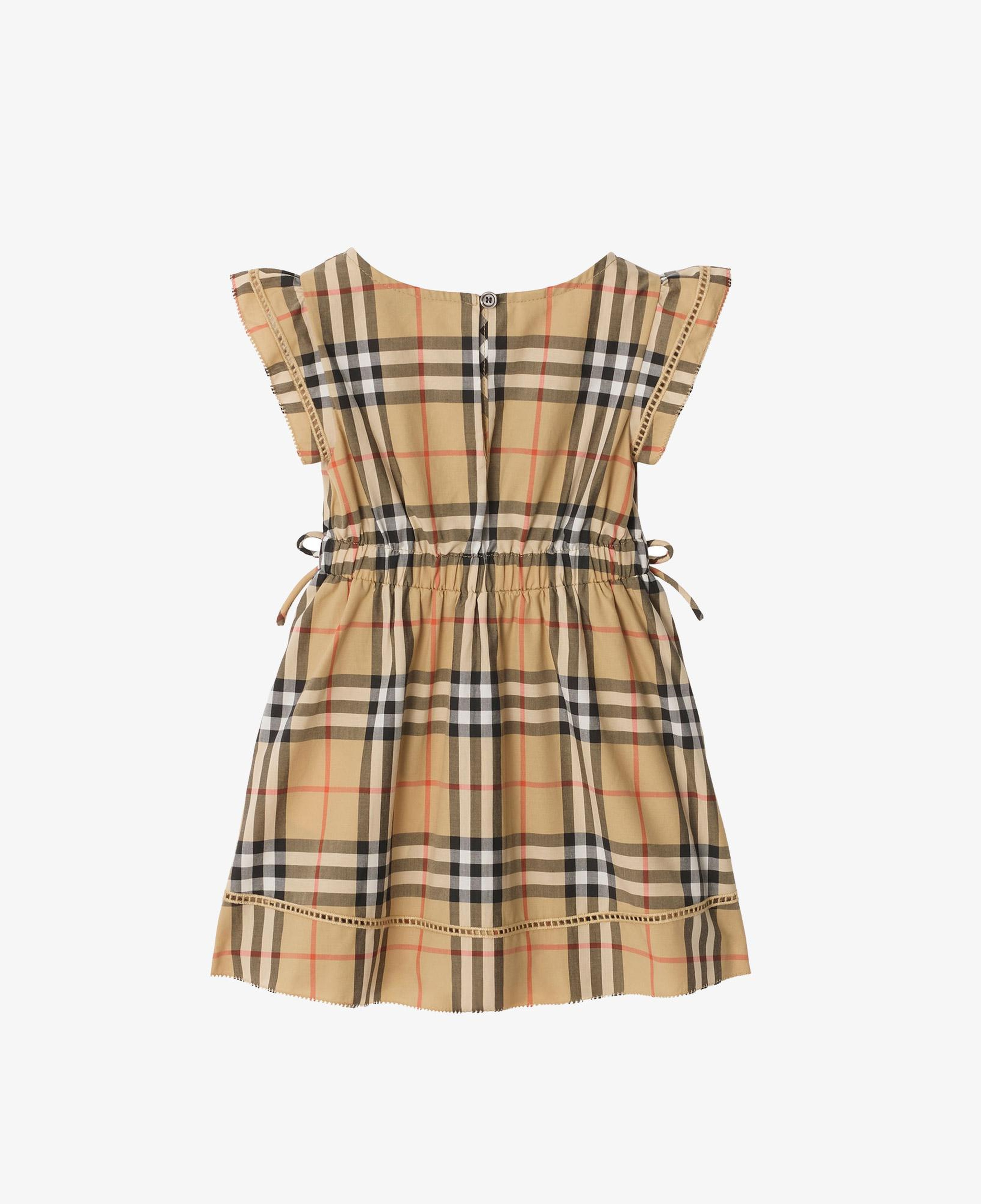 Burberry Check Cotton Çocuk Bej Elbise