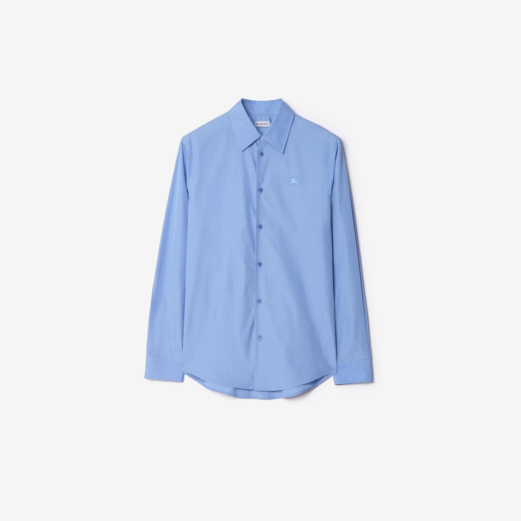 Burberry Regular Fit Cotton Poplin Erkek Mavi Gömlek