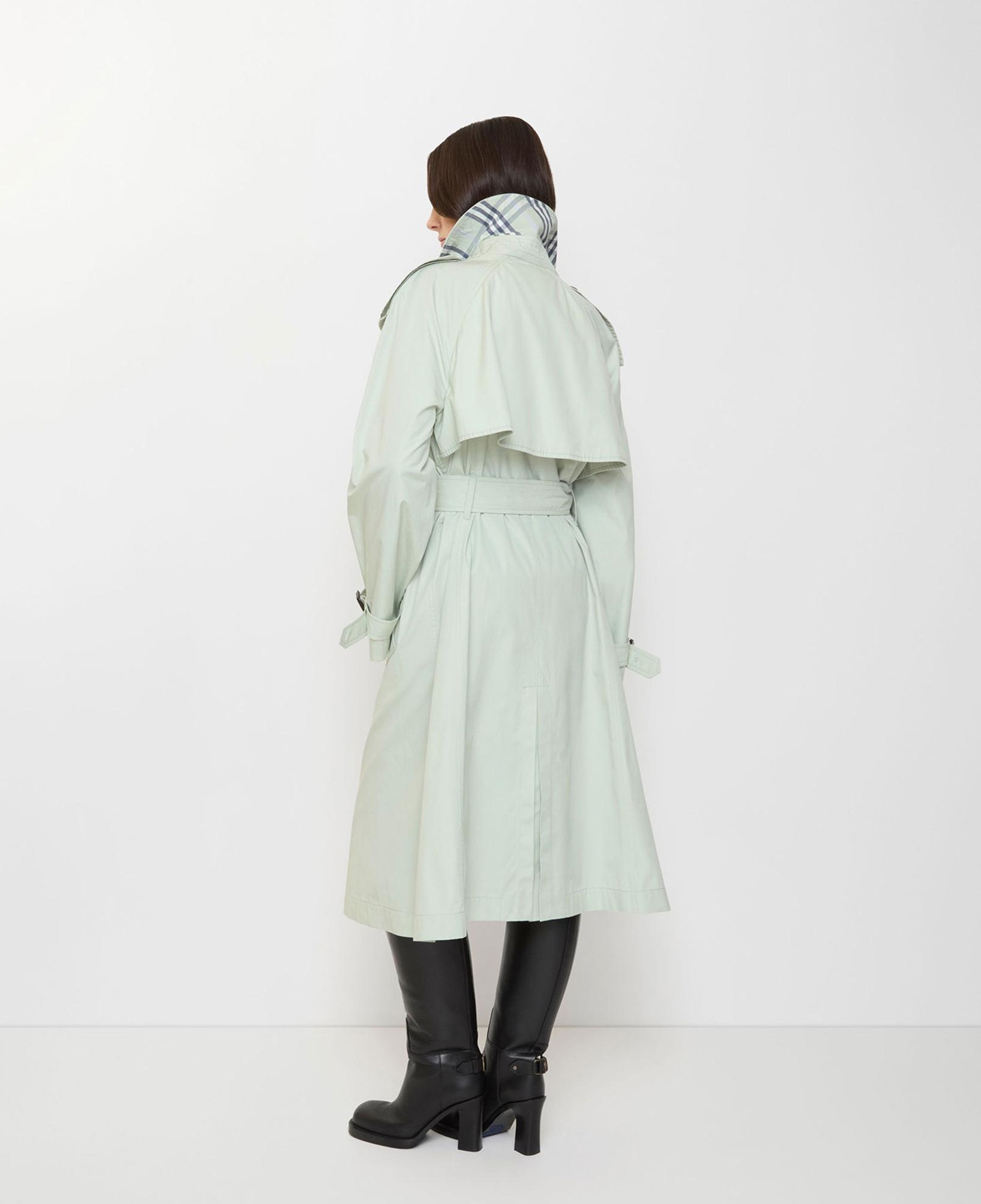 Burberry Long Lightweight Cotton Fitzrovia Kadın Yeşil Trençkot