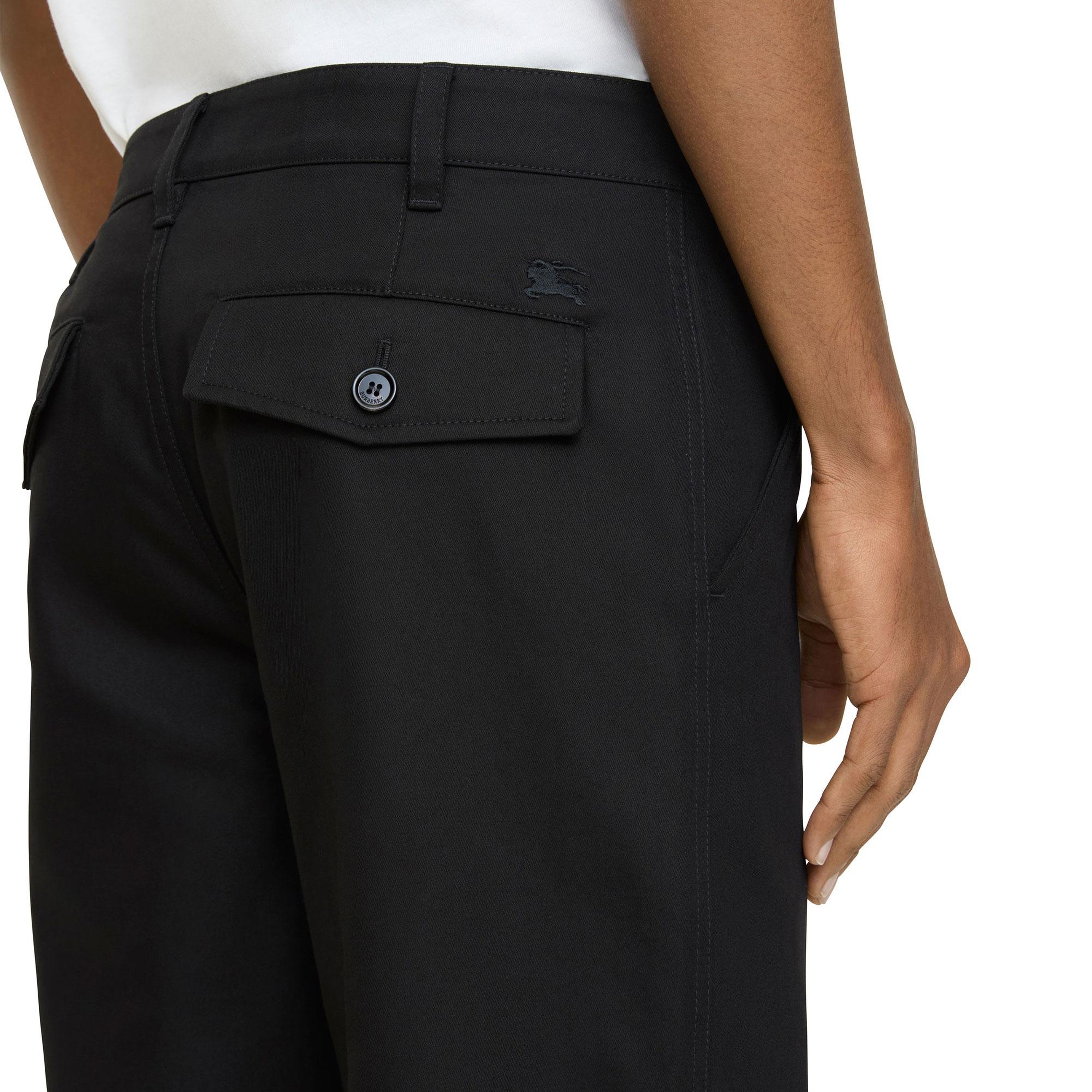 Burberry Cotton Twill Chinos Erkek Siyah Pantolon