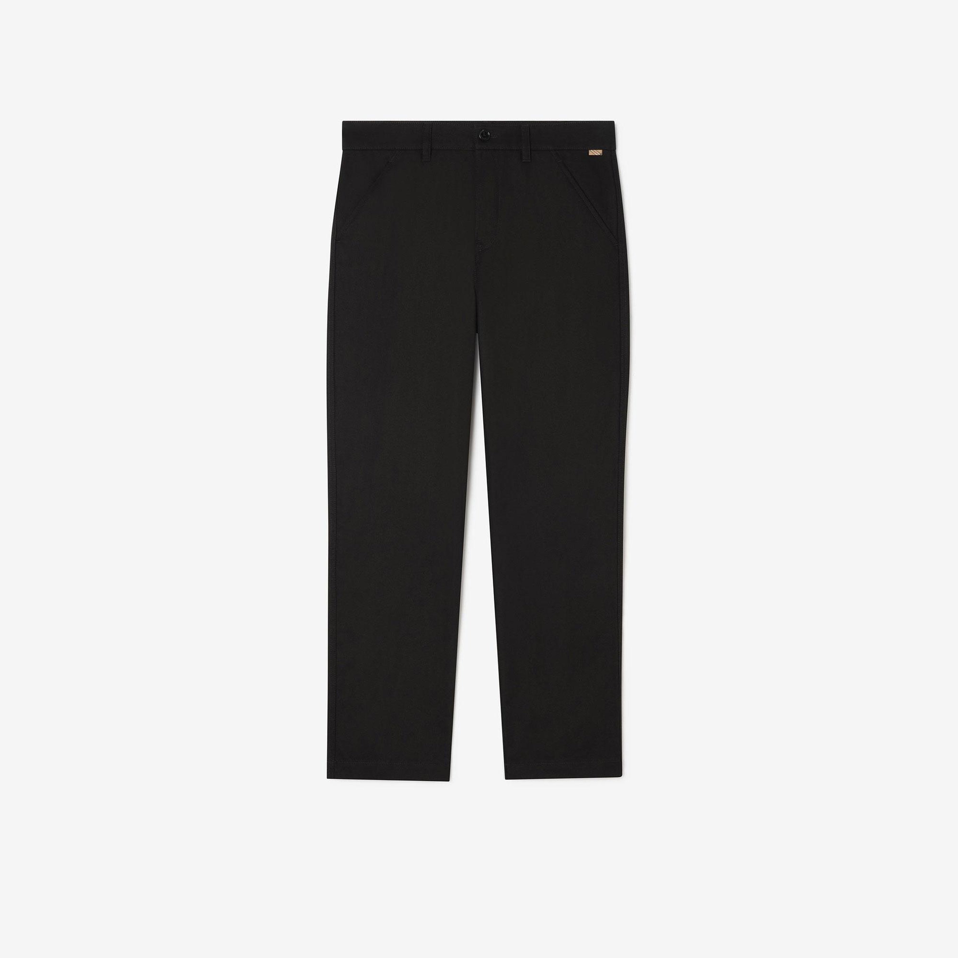 Burberry Cotton Twill Chinos Erkek Siyah Pantolon