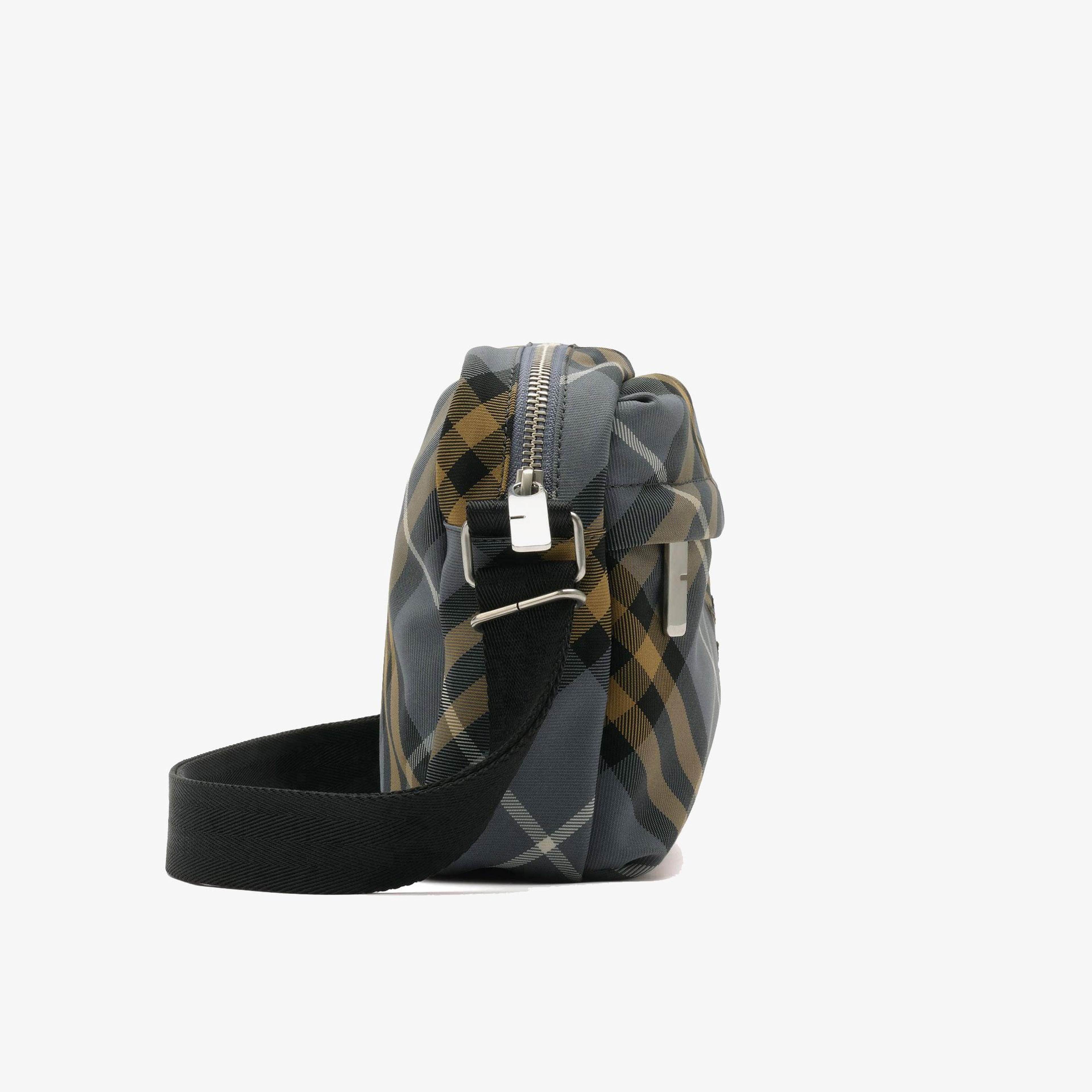 Burberry Small Check Crossbody Erkek Mavi Omuz Çantası