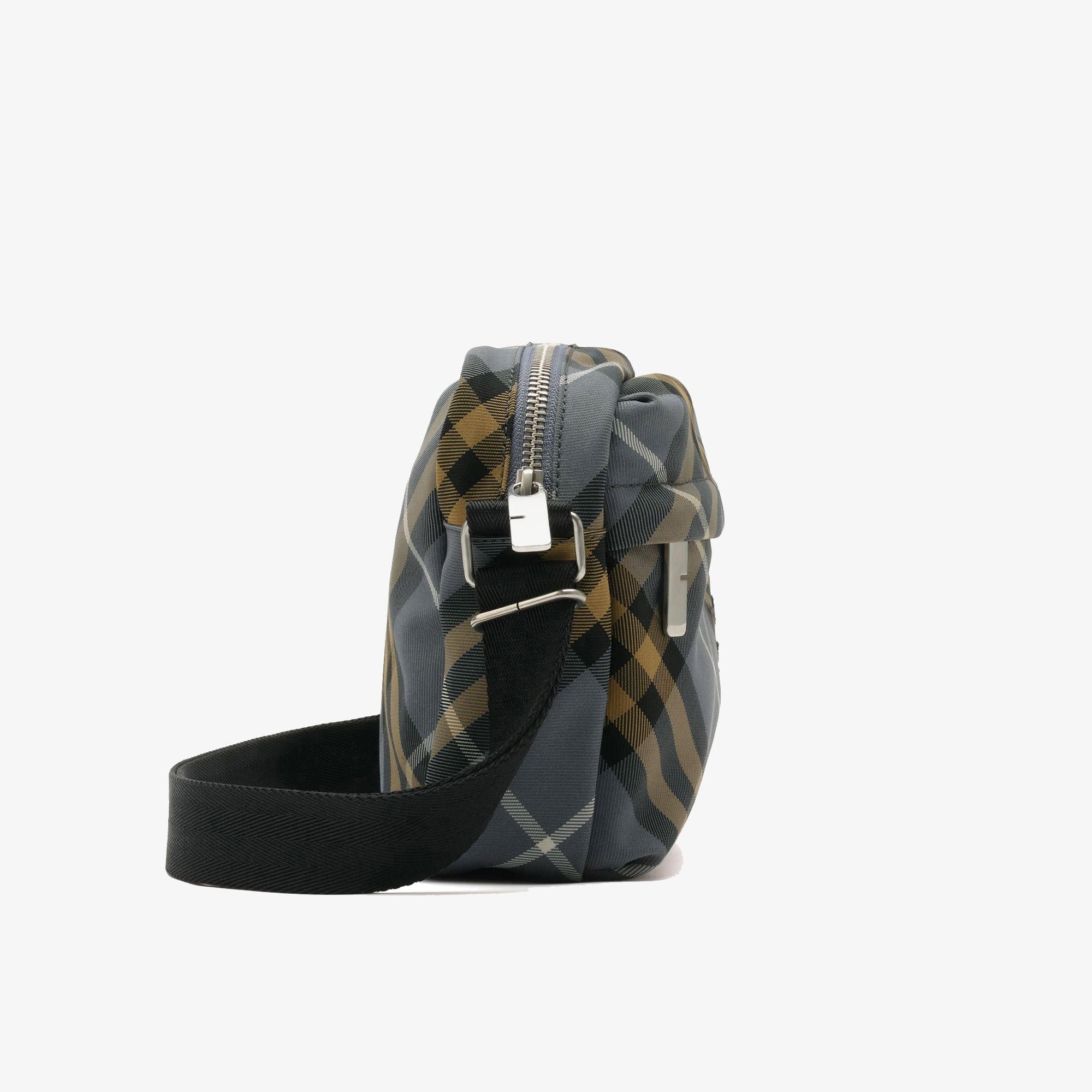 Burberry Small Check Crossbody Erkek Mavi Omuz Çantası
