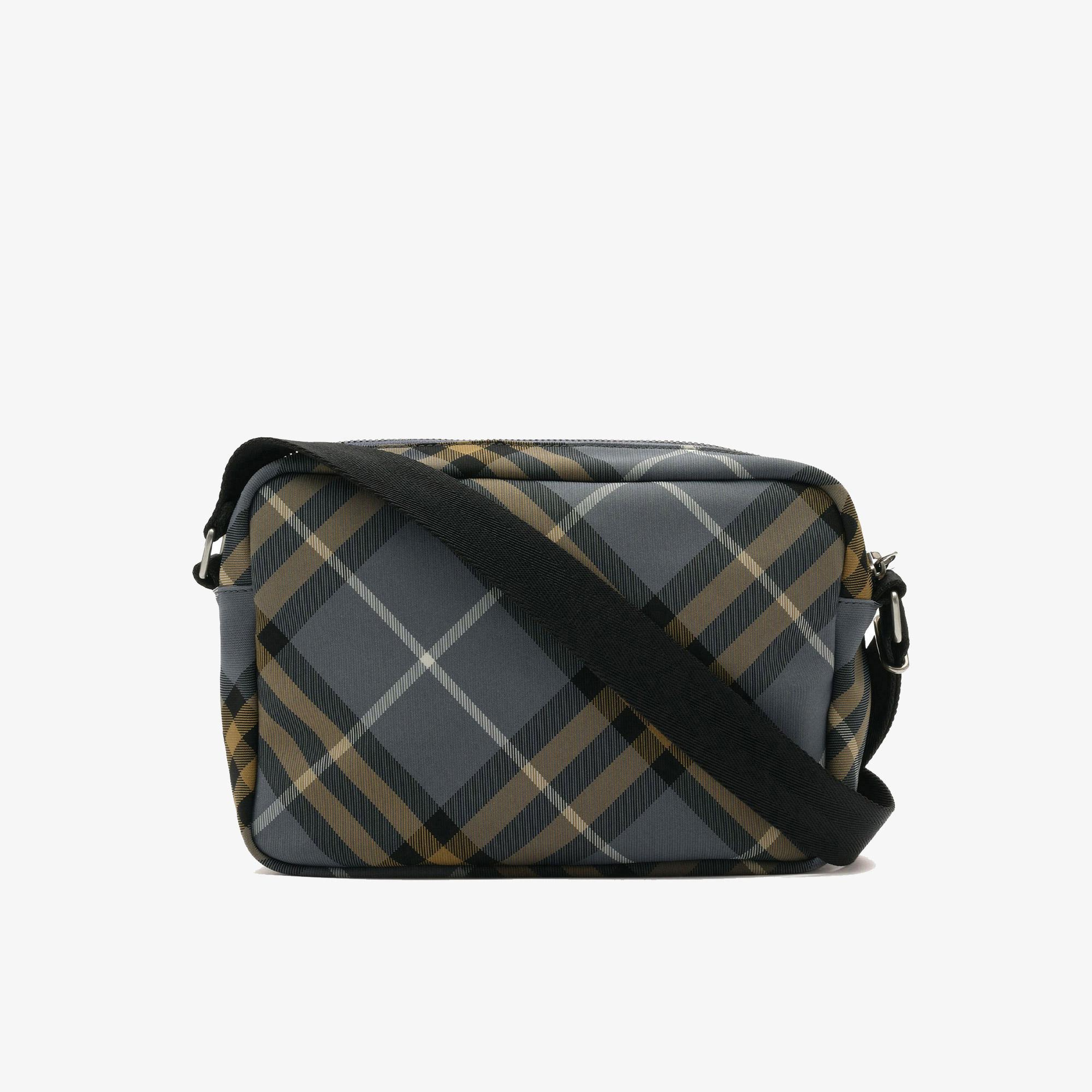 Burberry Small Check Crossbody Erkek Mavi Omuz Çantası