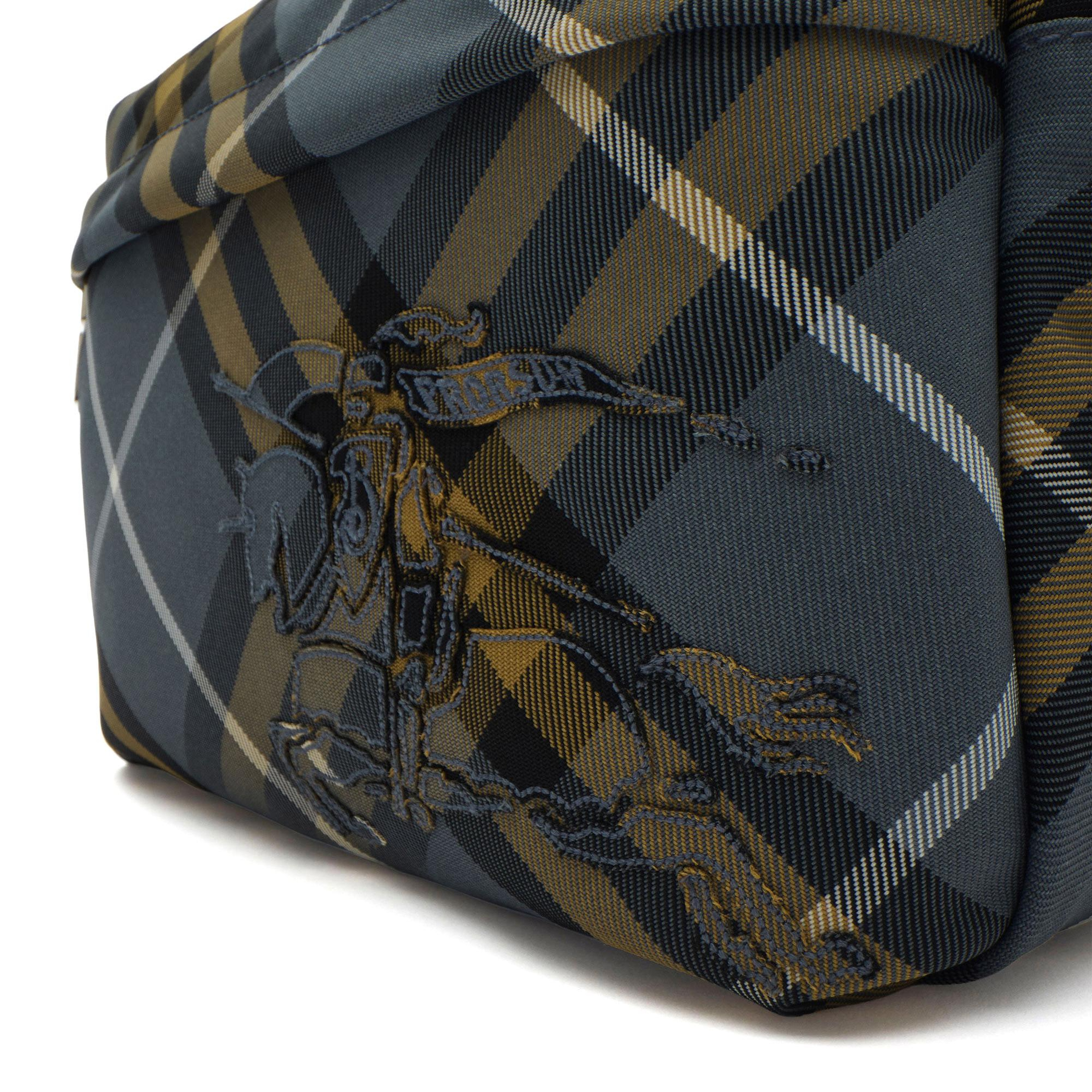 Burberry Small Check Crossbody Erkek Mavi Omuz Çantası