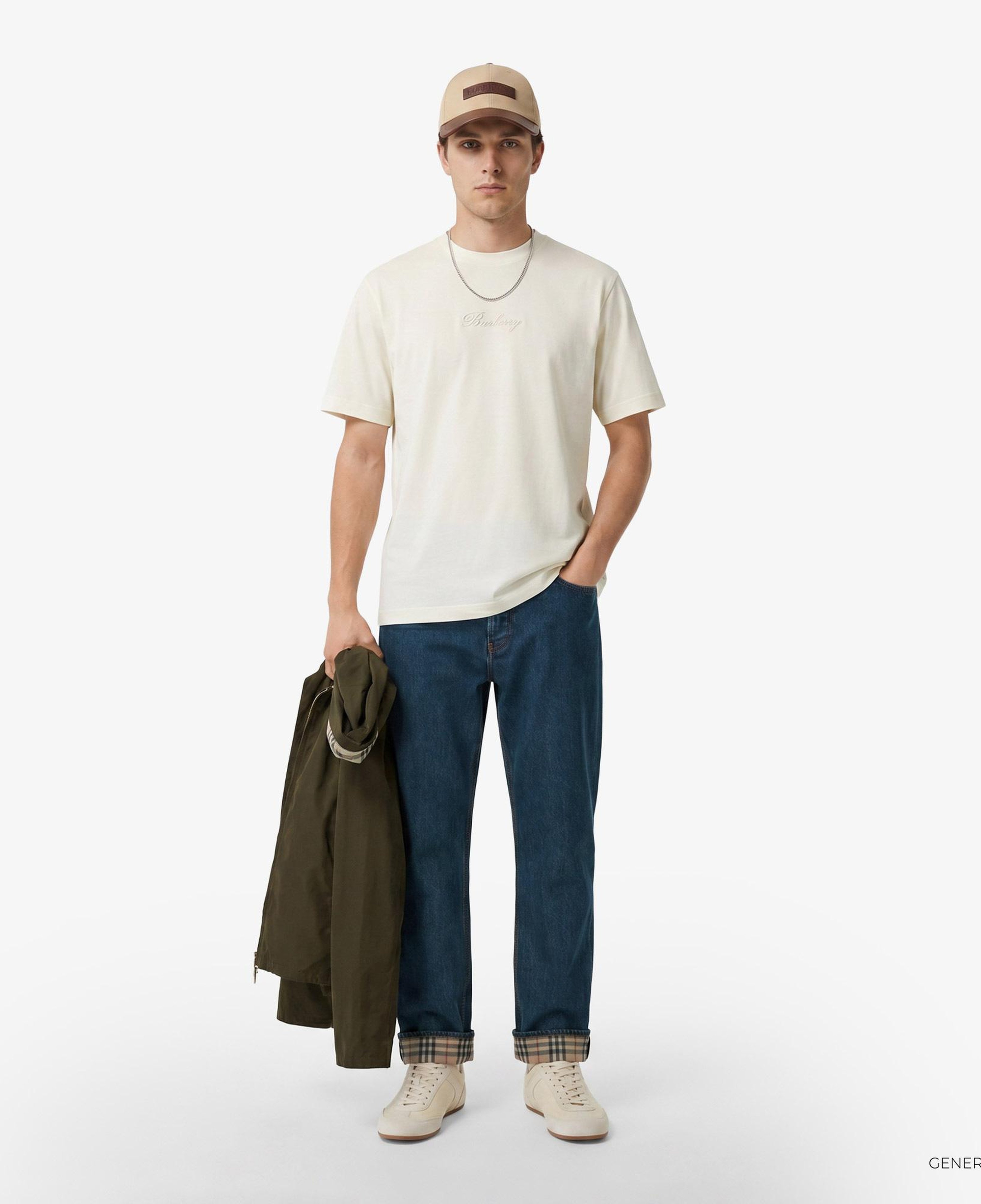 Burberry Straight Check Turn-Up Erkek Lacivert Jean