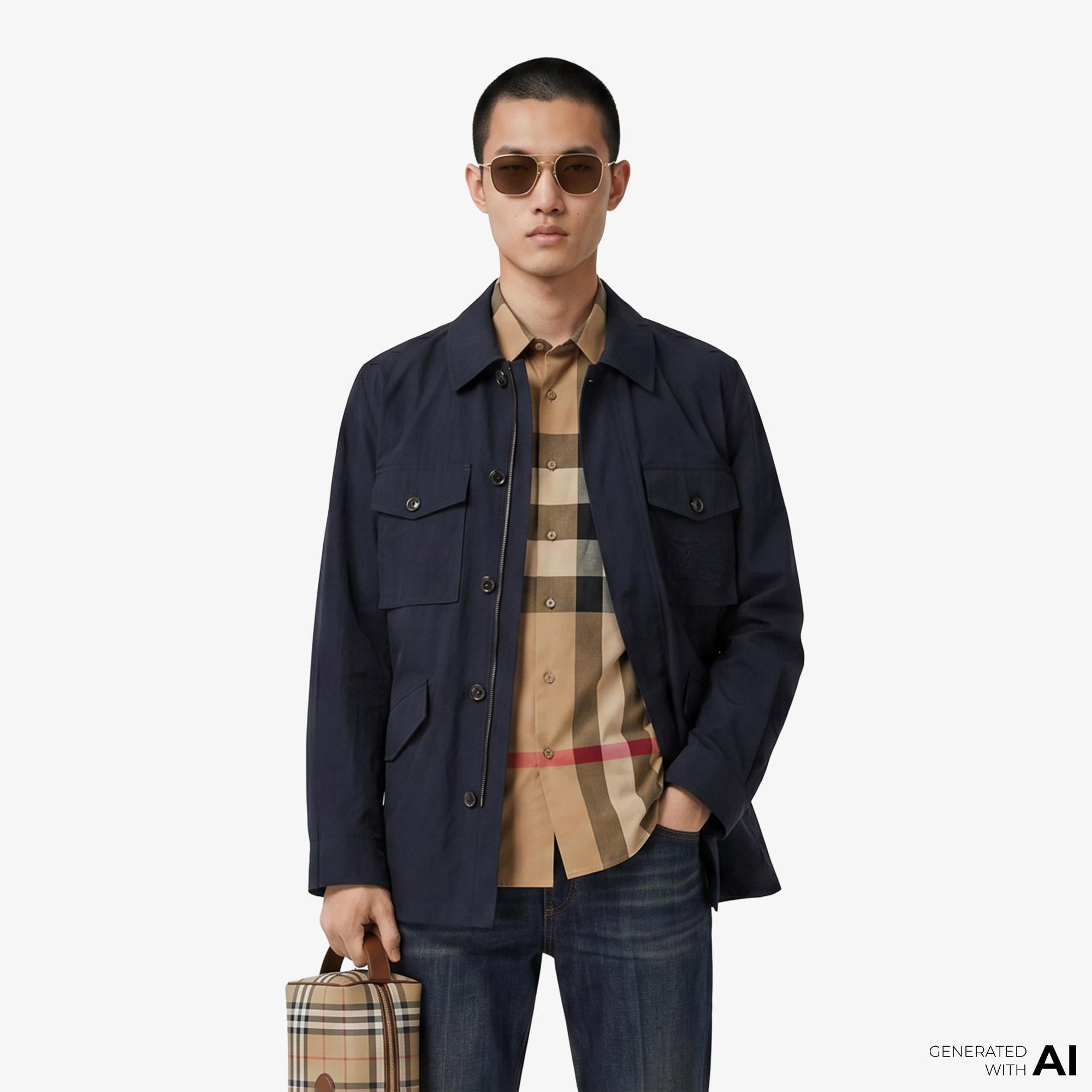 Burberry Erkek Lacivert Mont