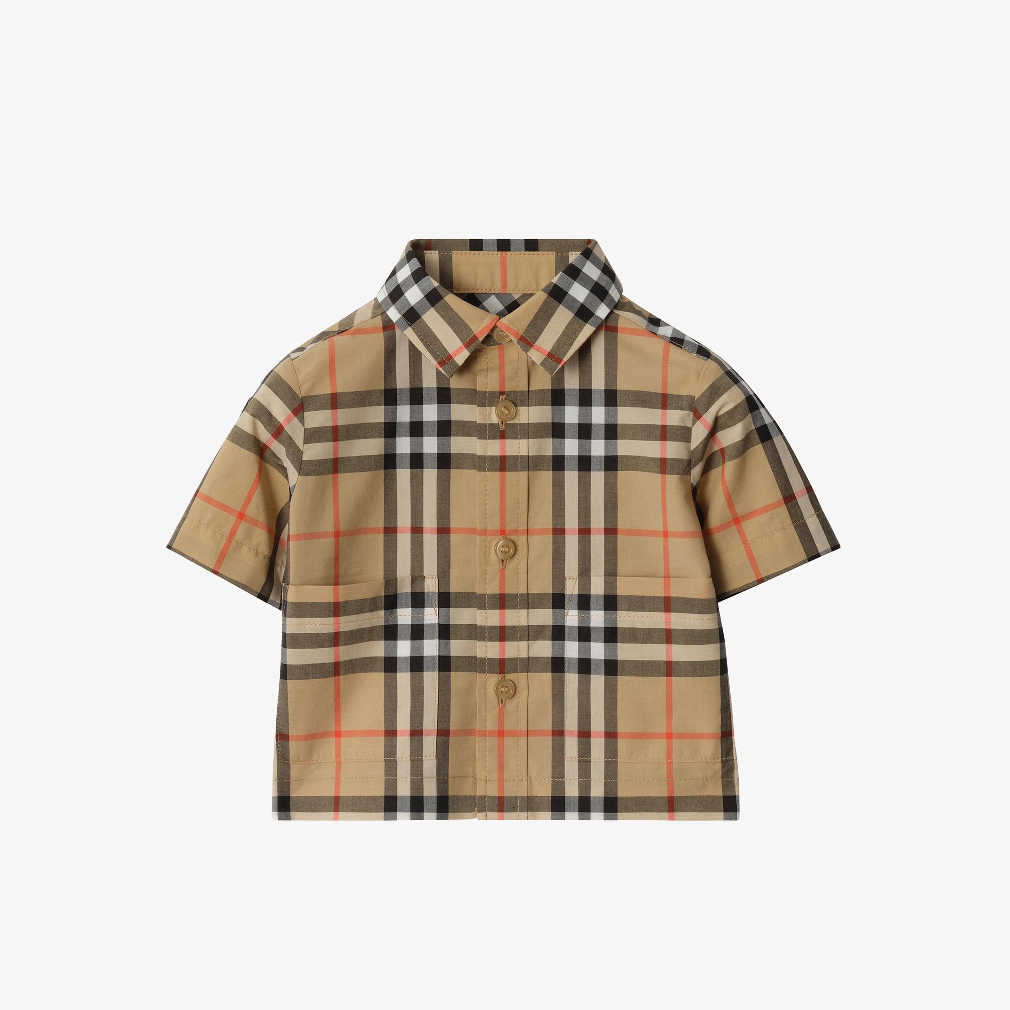 Burberry Check Cotton Çocuk Bej Bebek Seti