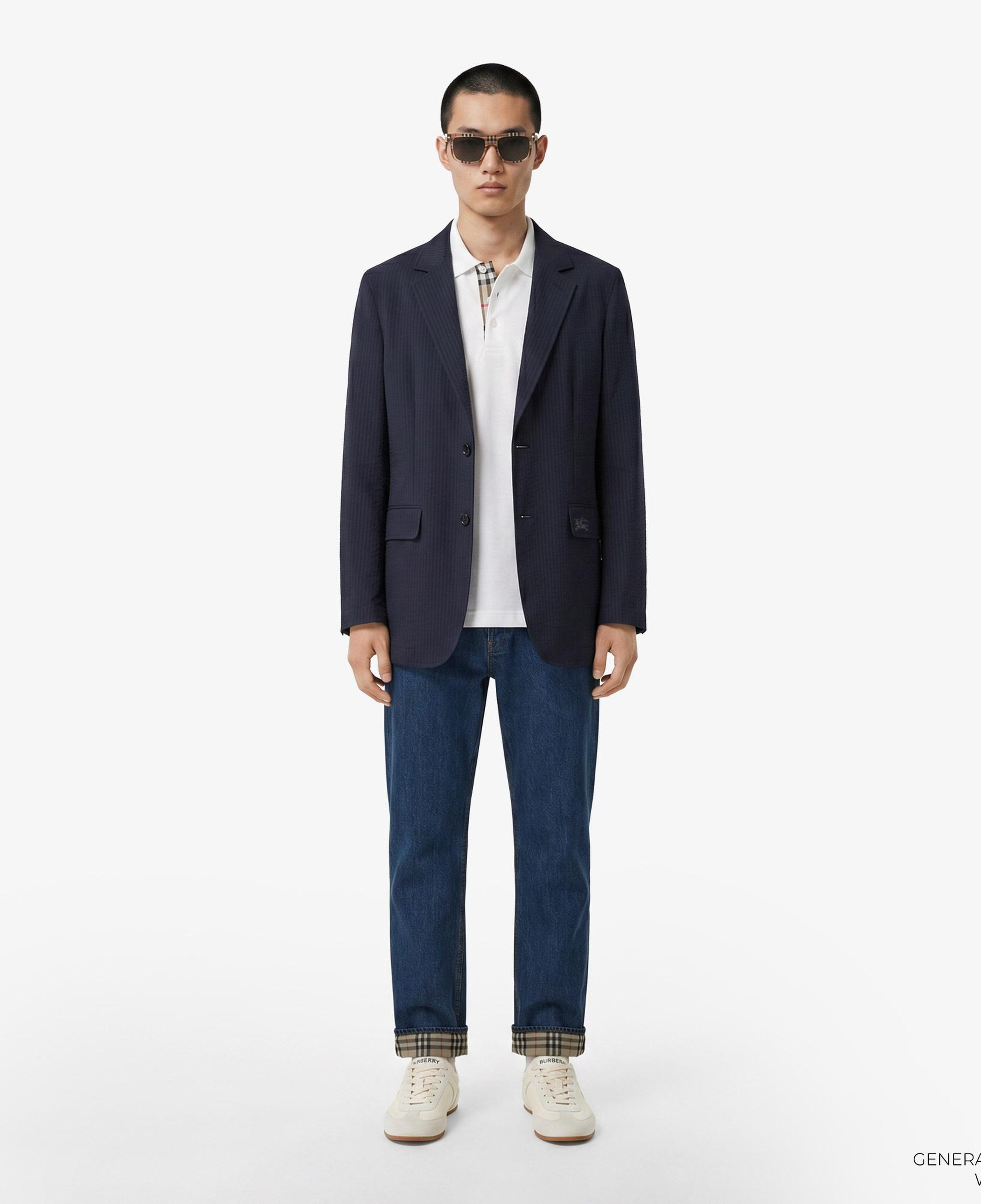 Burberry Erkek Lacivert Keten Ceket