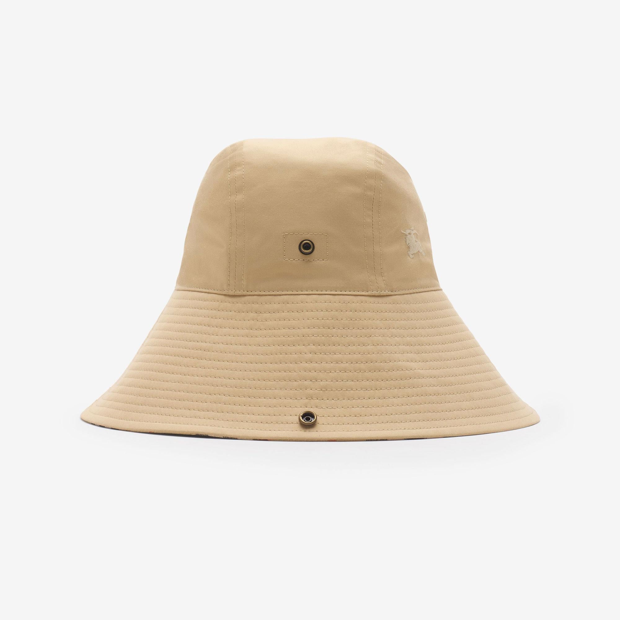 Burberry Check Brim Gabardine Erkek Bej Şapka