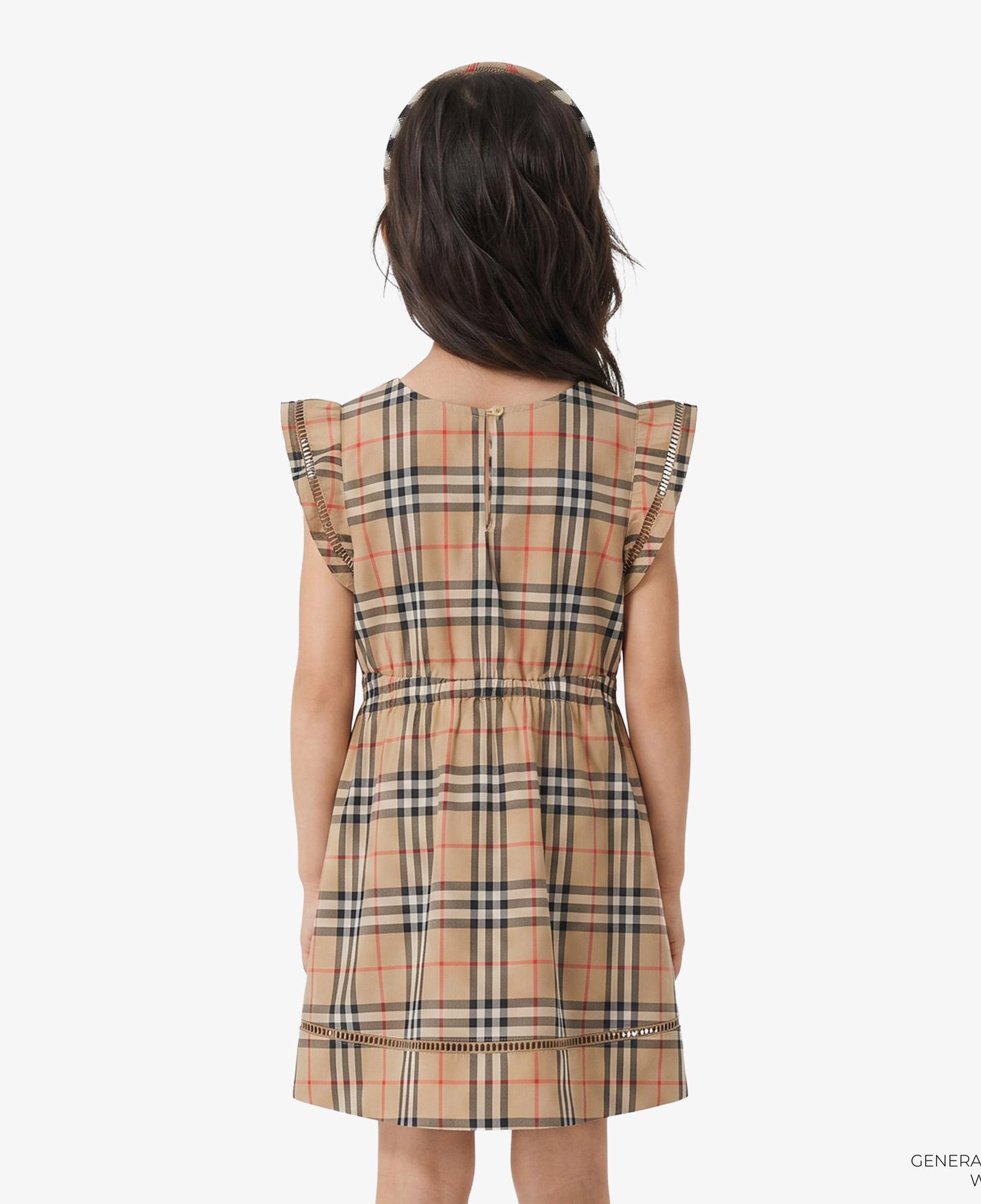 Burberry Check Cotton Çocuk Bej Elbise