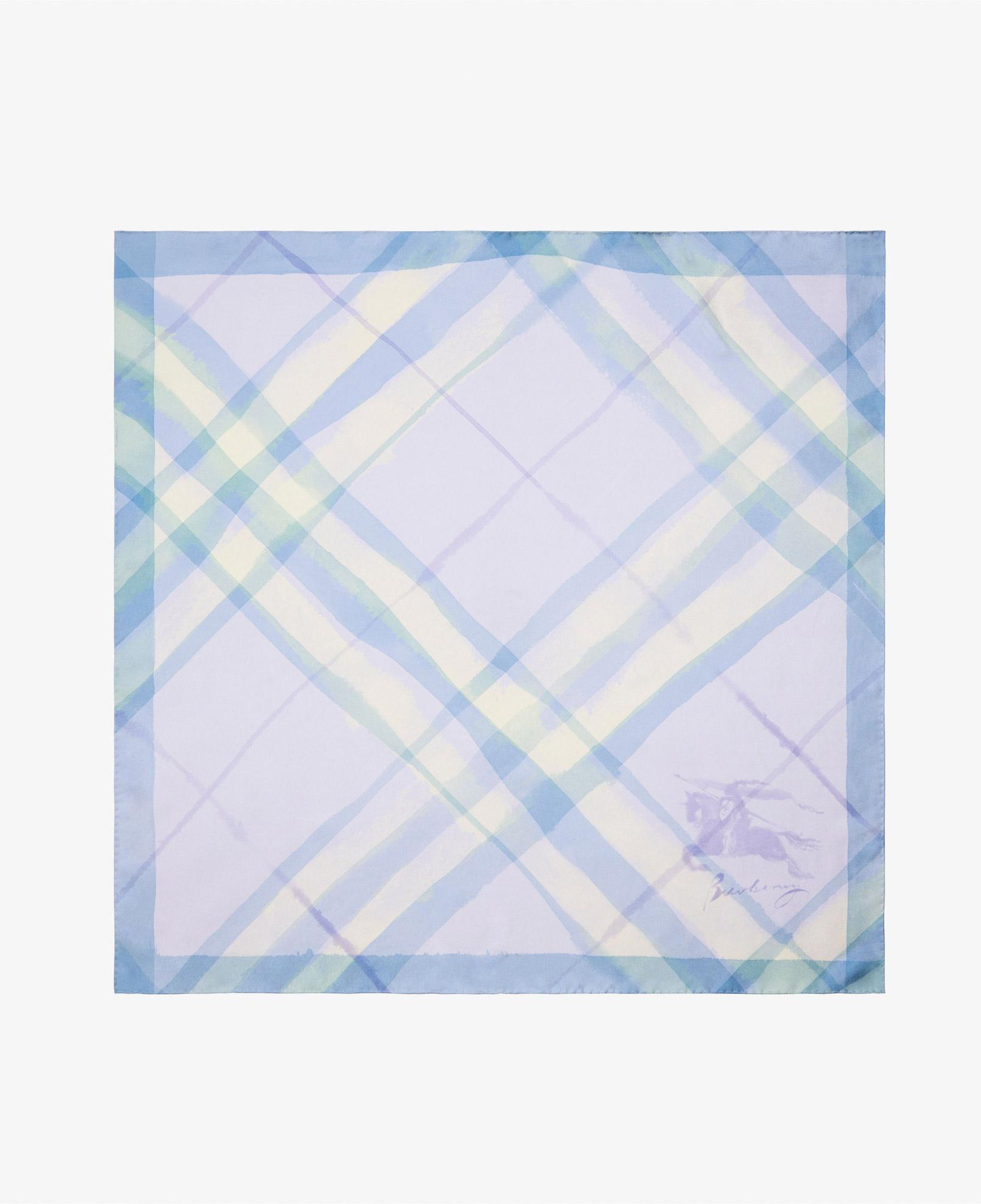 Burberry 90X90 Check Kadın Mor Eşarp