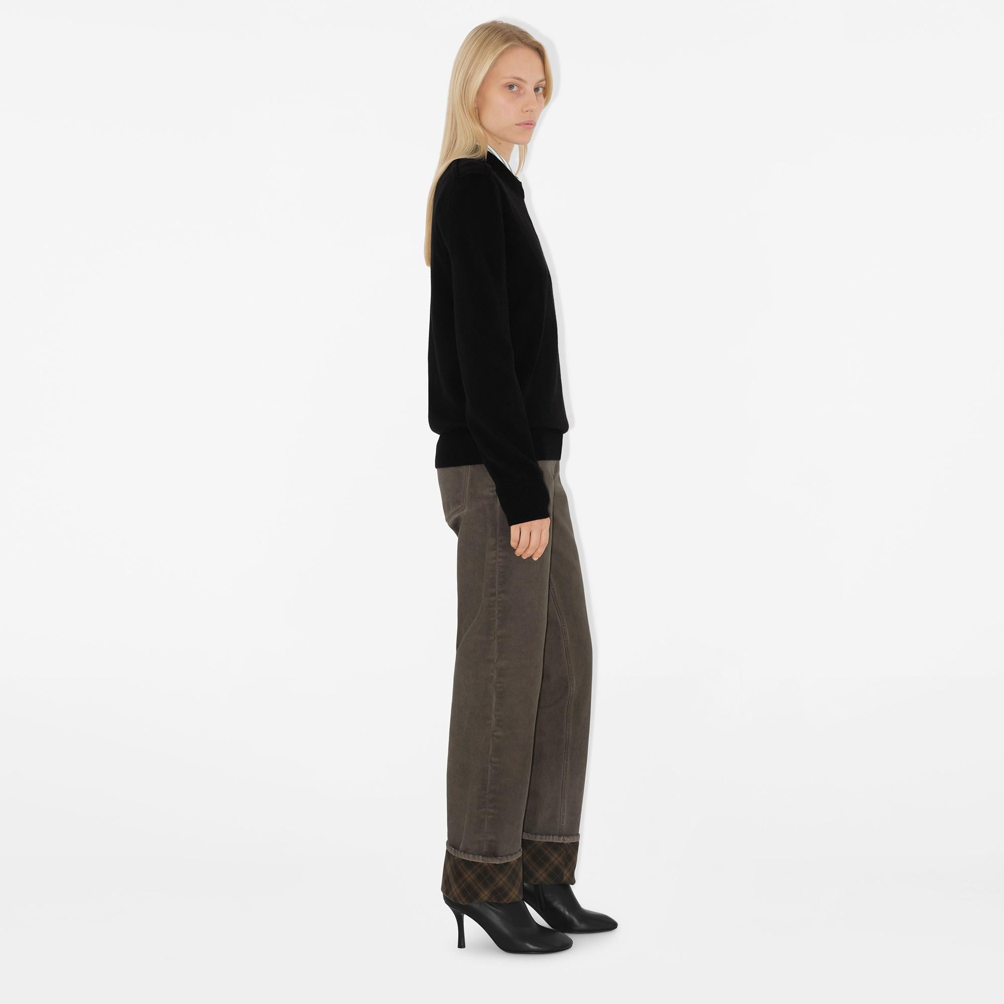 Burberry Smt Label Wool Kadın Siyah Kazak