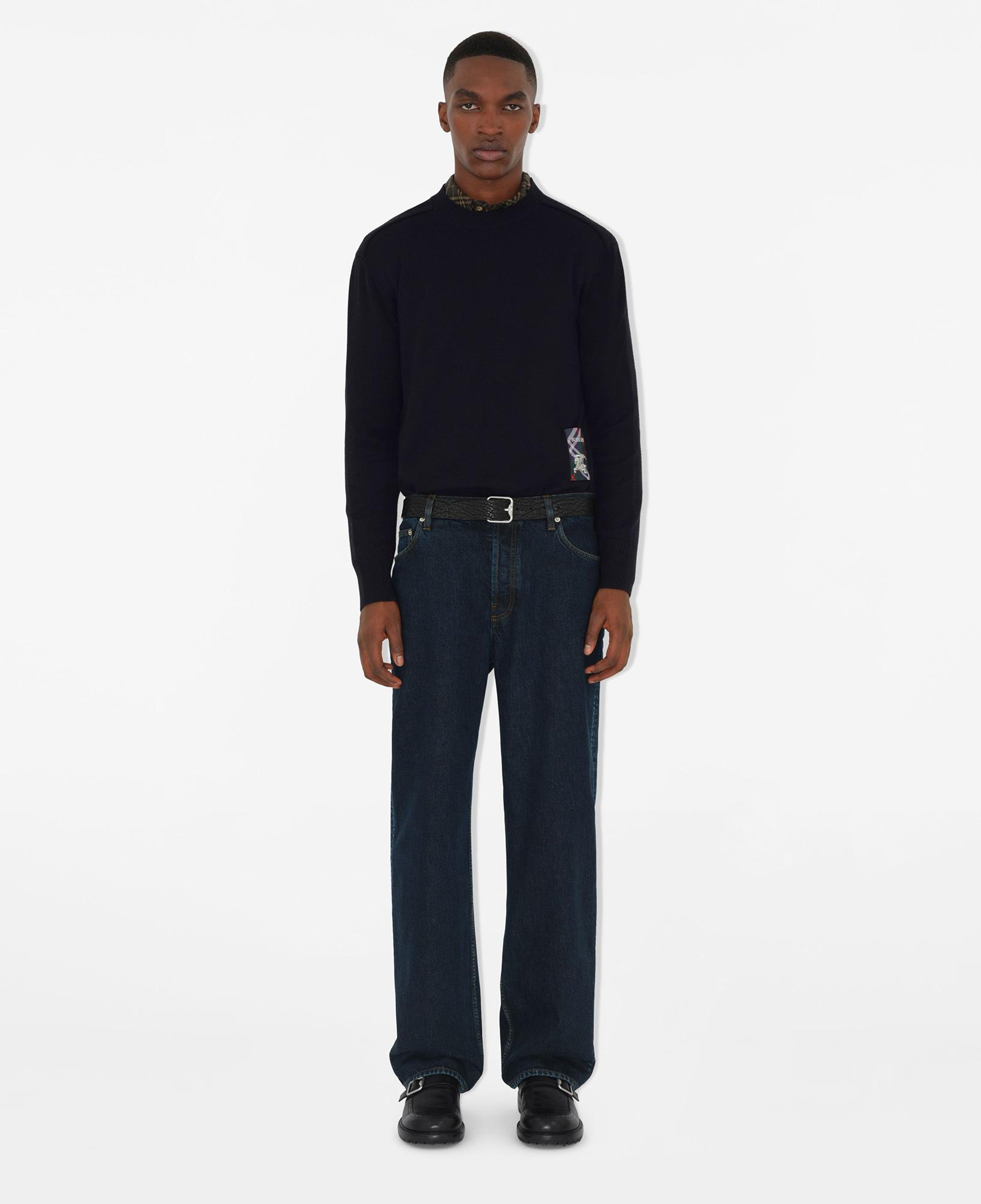 Burberry Smt Label Wool Erkek Siyah Kazak
