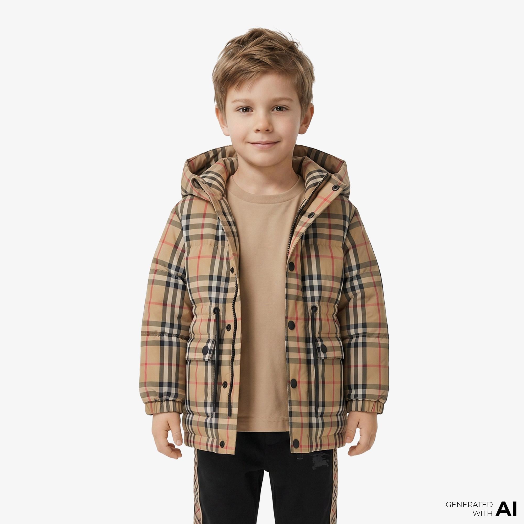 Burberry Franklın Check Çocuk Bej Mont