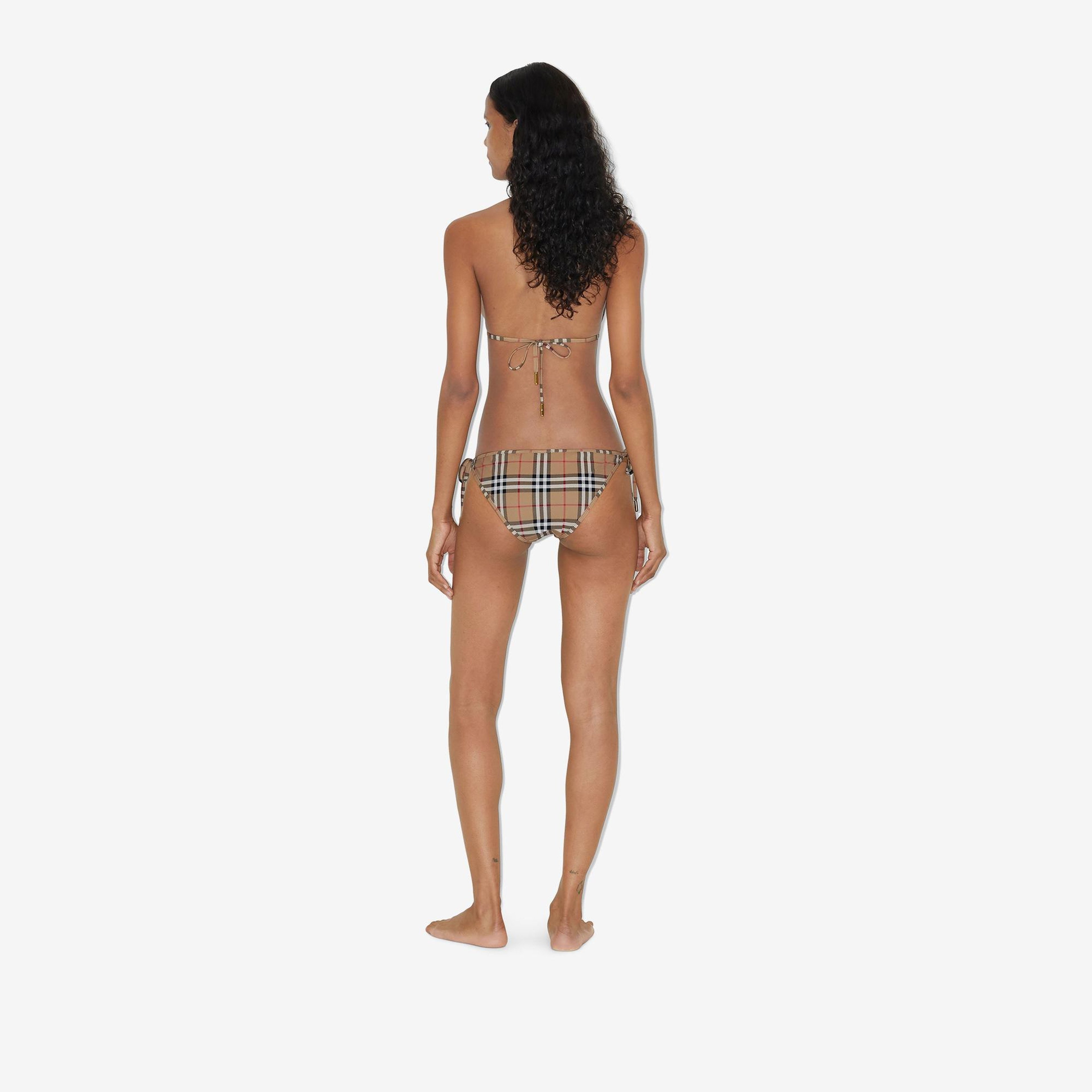 Burberry Check Triangle Kadın Bej Bikini Üstü