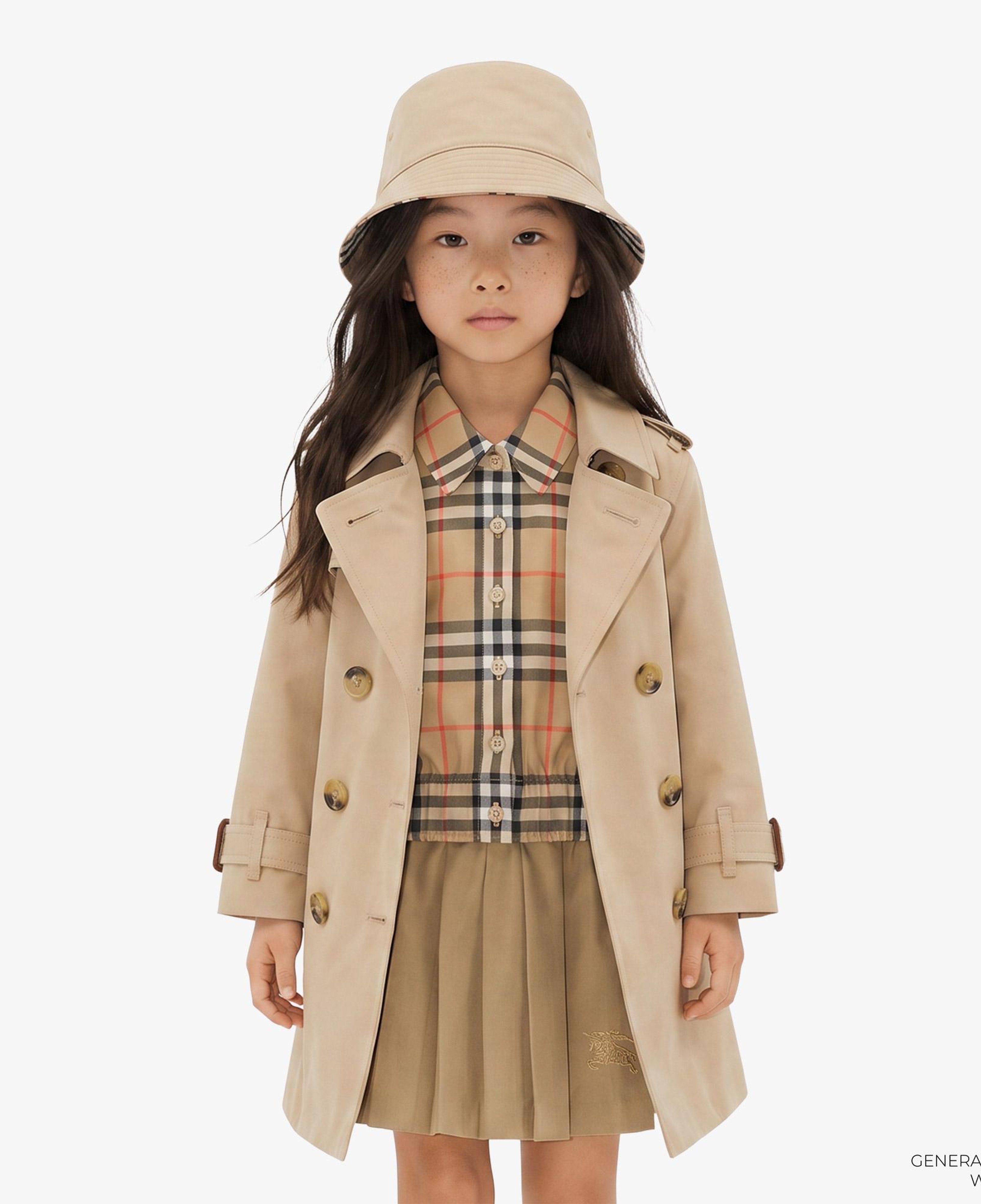 Burberry Gabardine Çocuk Bej Trençkot