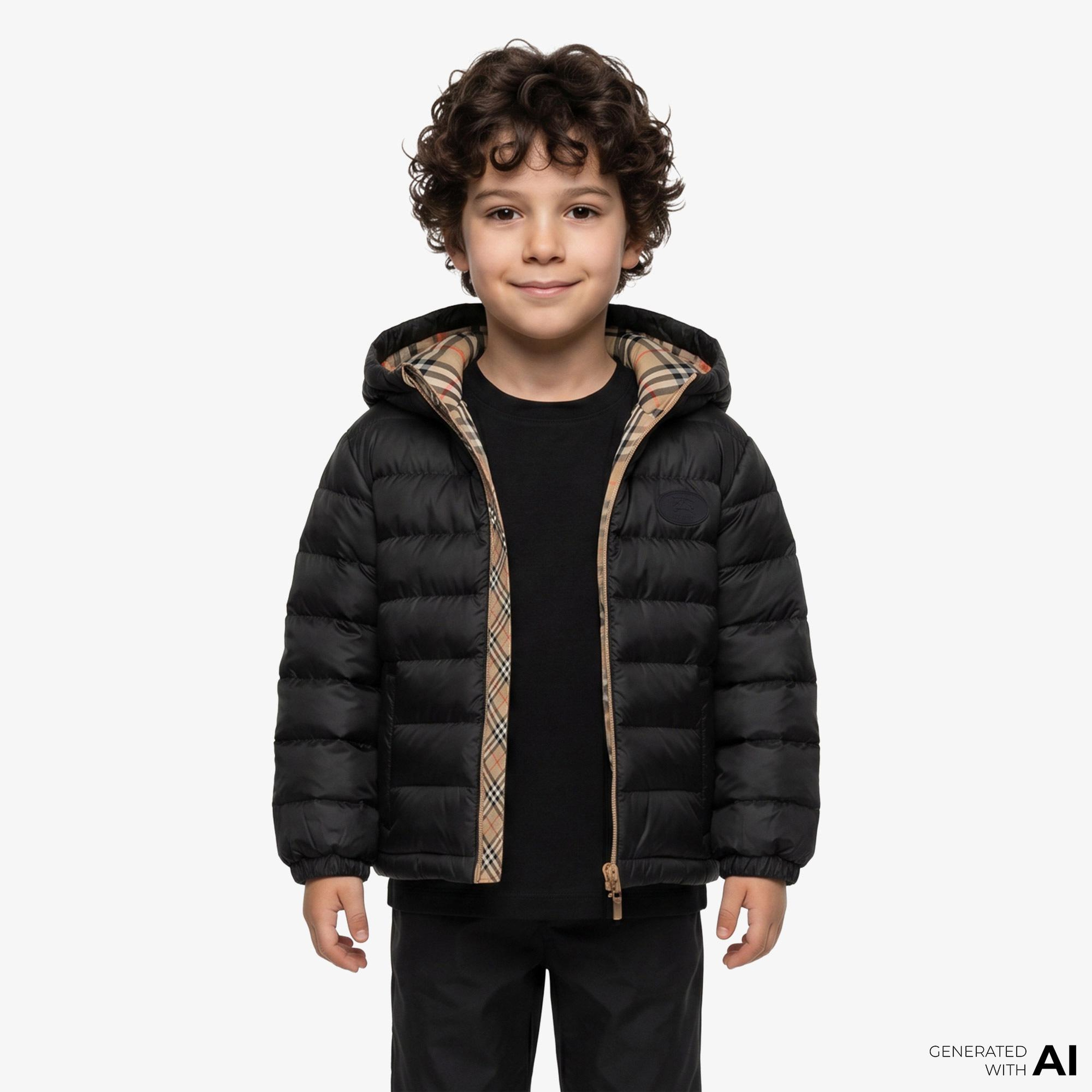 Burberry Henry Çocuk Siyah Mont