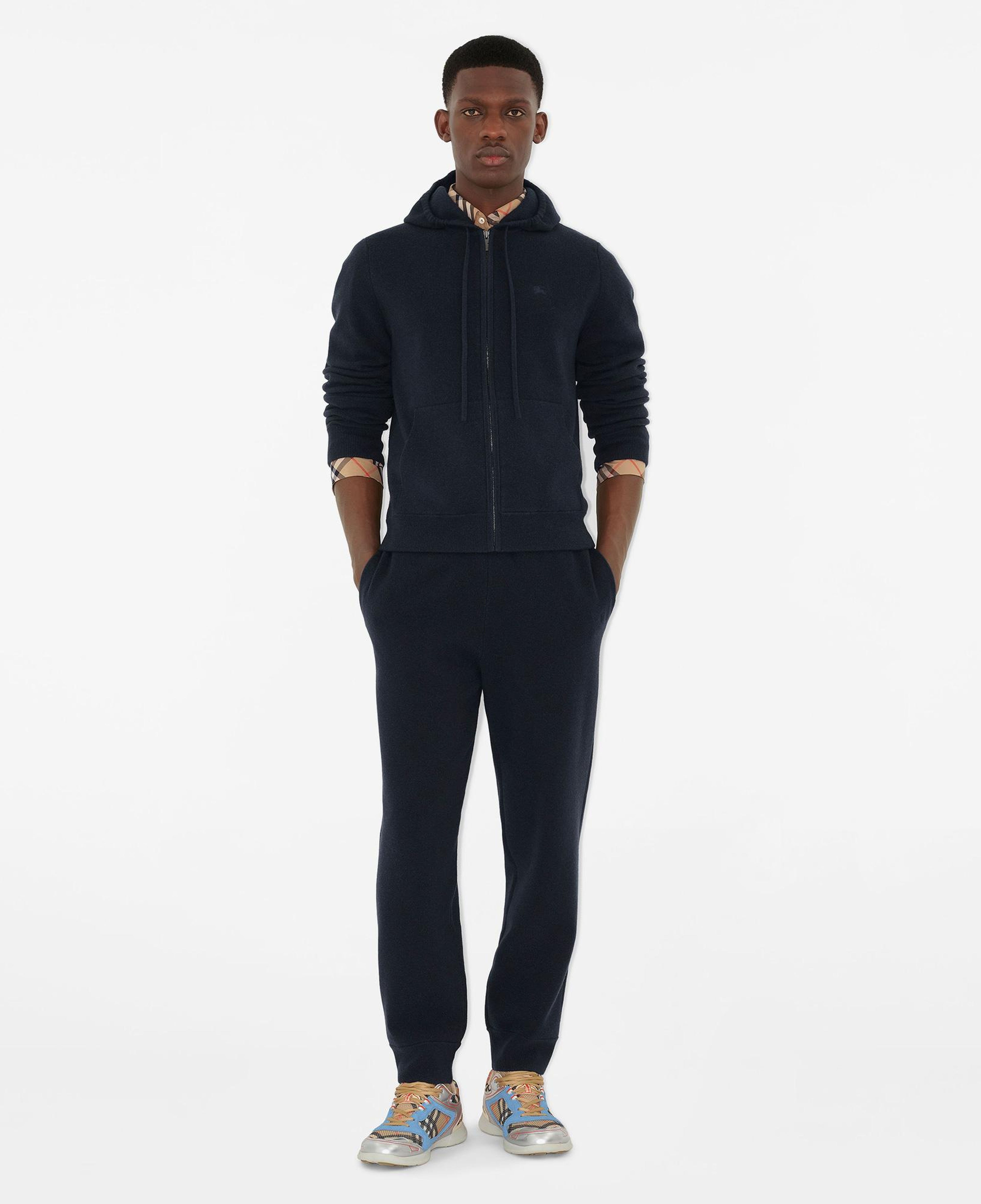Burberry Cashmere Blend Zip Erkek Lacivert Hoodie