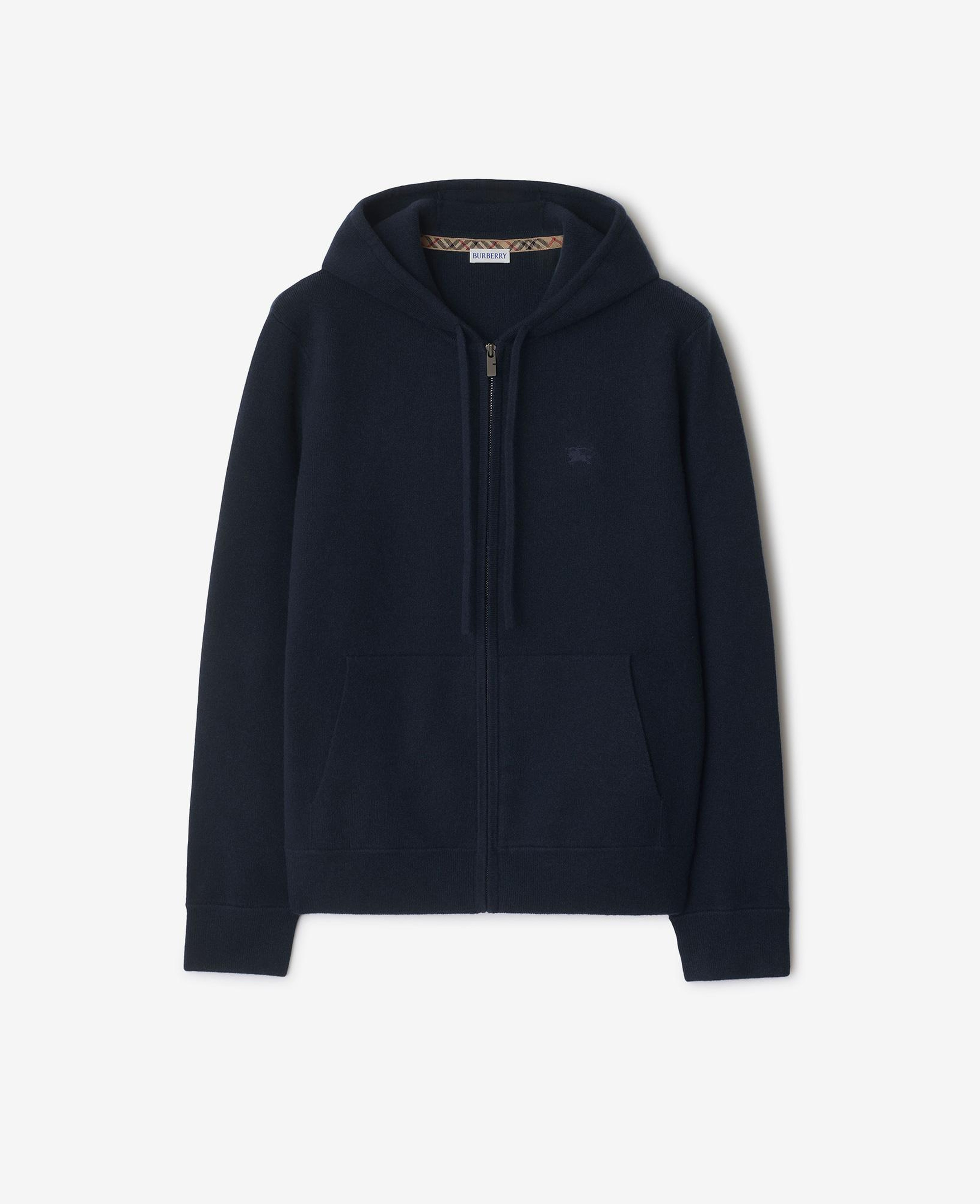 Burberry Cashmere Blend Zip Erkek Lacivert Hoodie