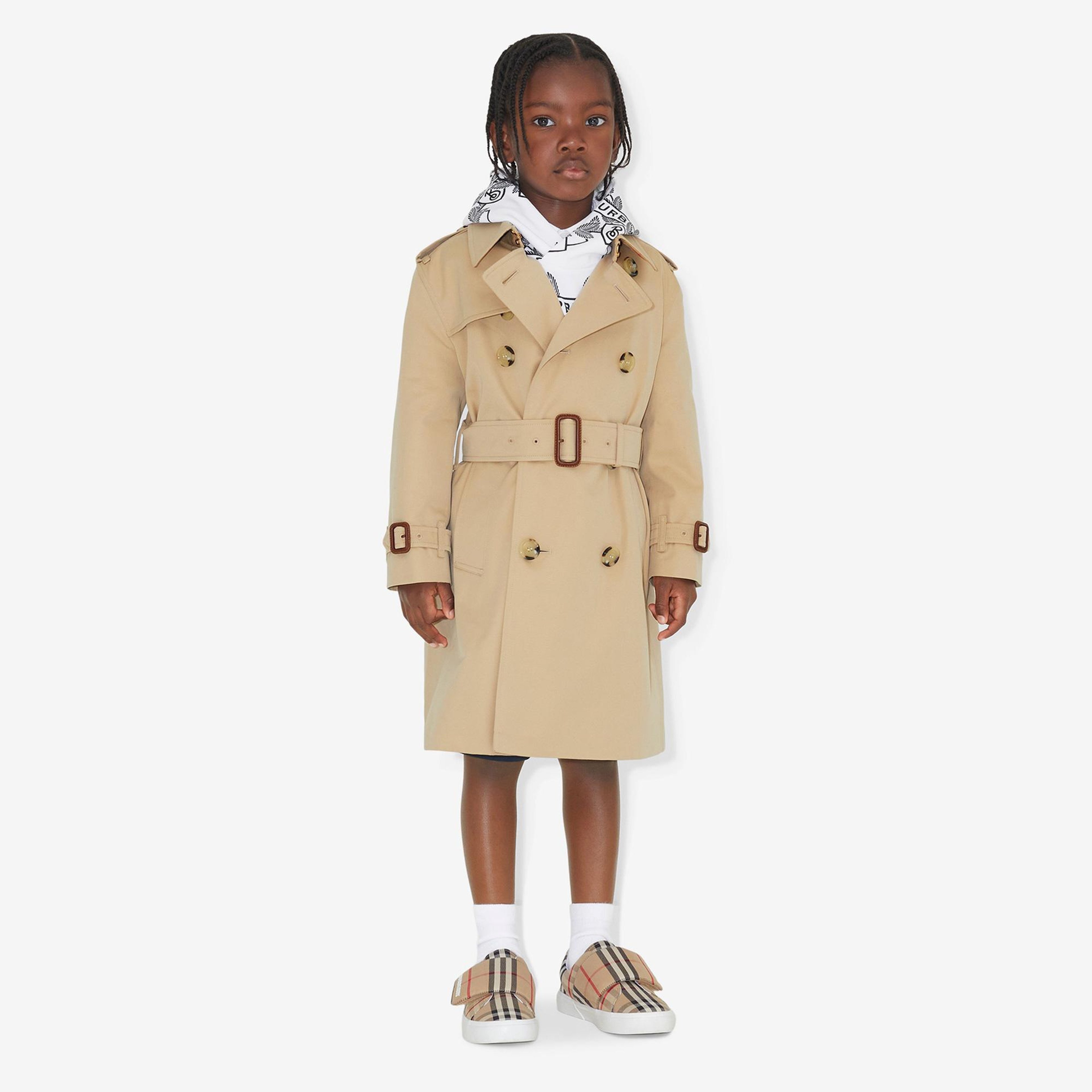 Burberry Gabardine Çocuk Bej Trençkot