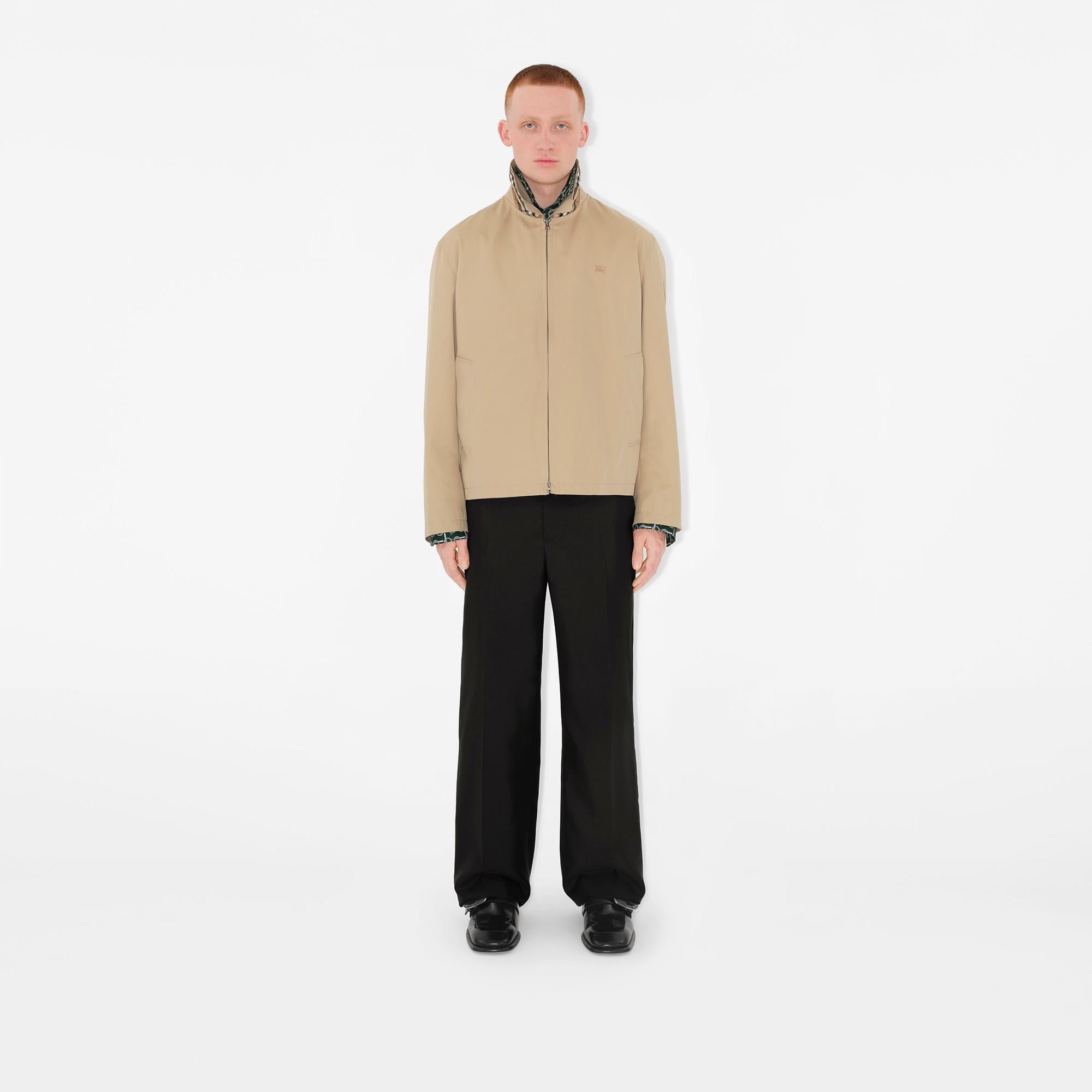 Burberry Gabardine Harrington Erkek Bej Ceket