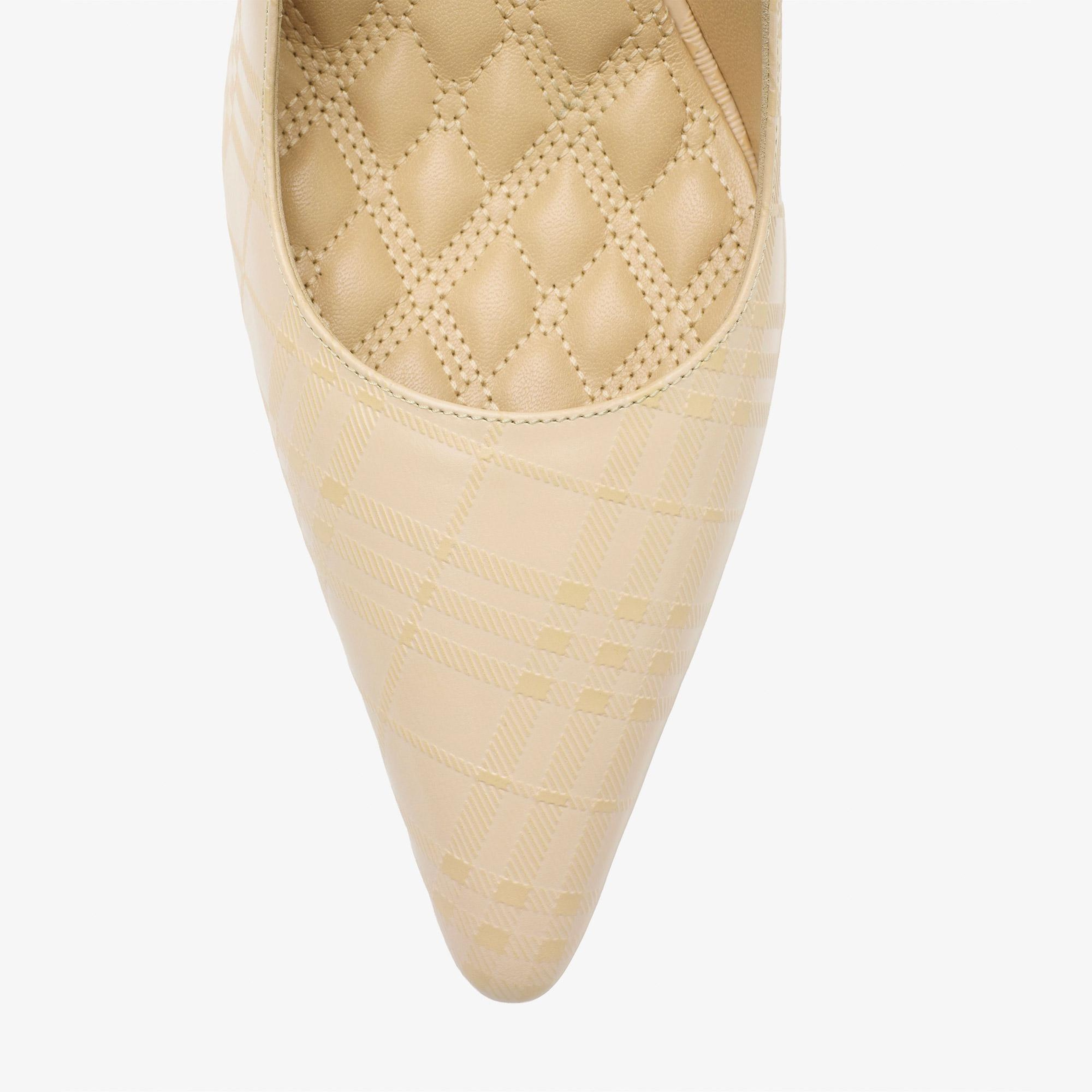 Burberry Dame Leather Pump Kadın Bej Topuklu Ayakkabı