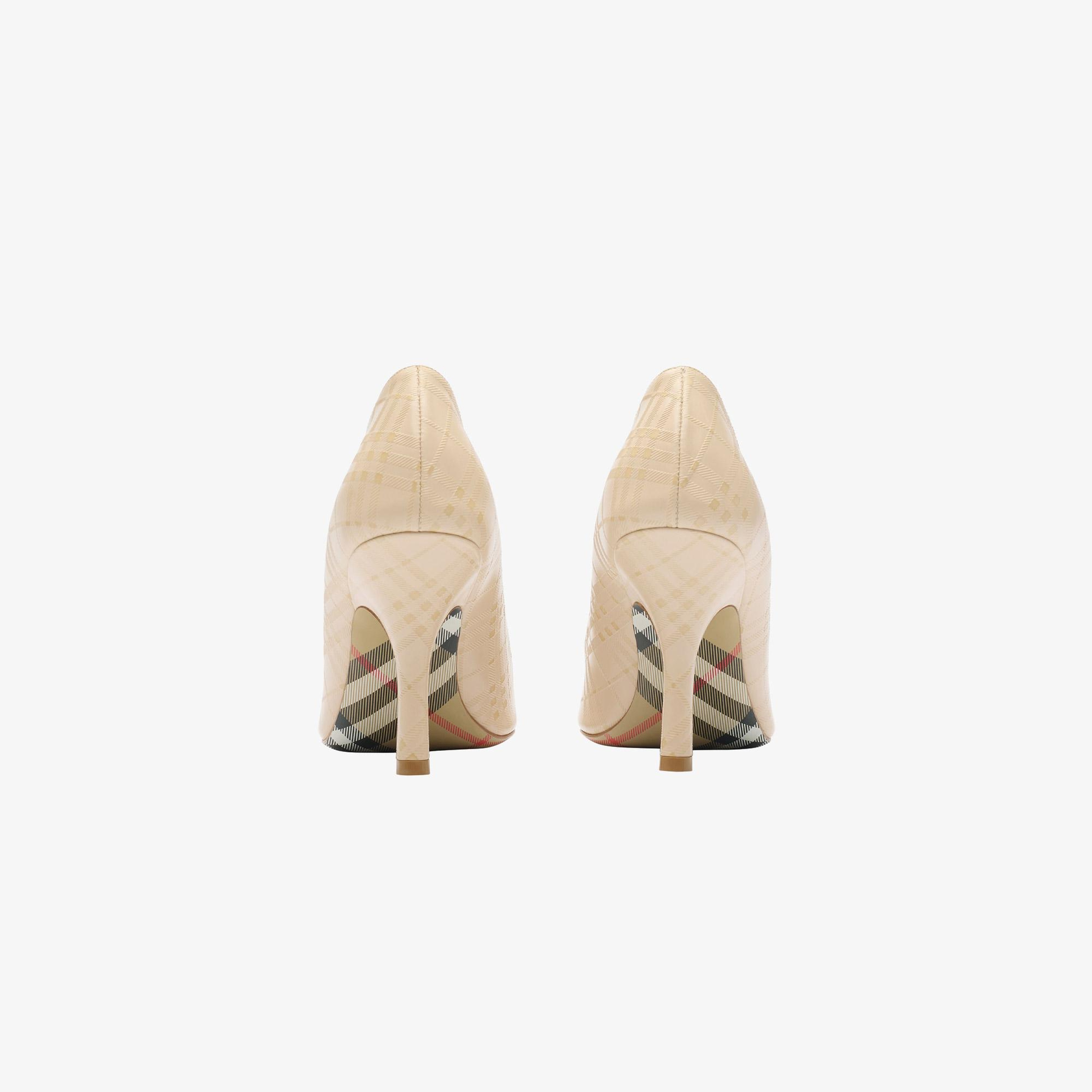 Burberry Dame Leather Pump Kadın Bej Topuklu Ayakkabı