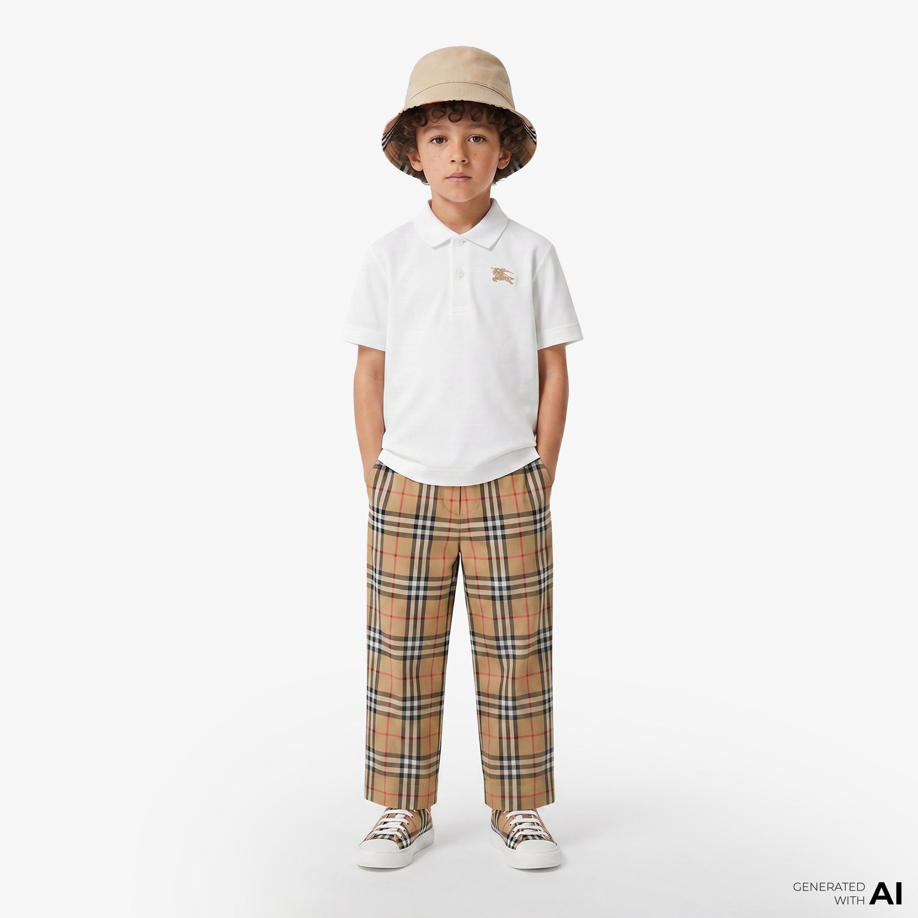Burberry Orla Check Çocuk Bej Pantolon