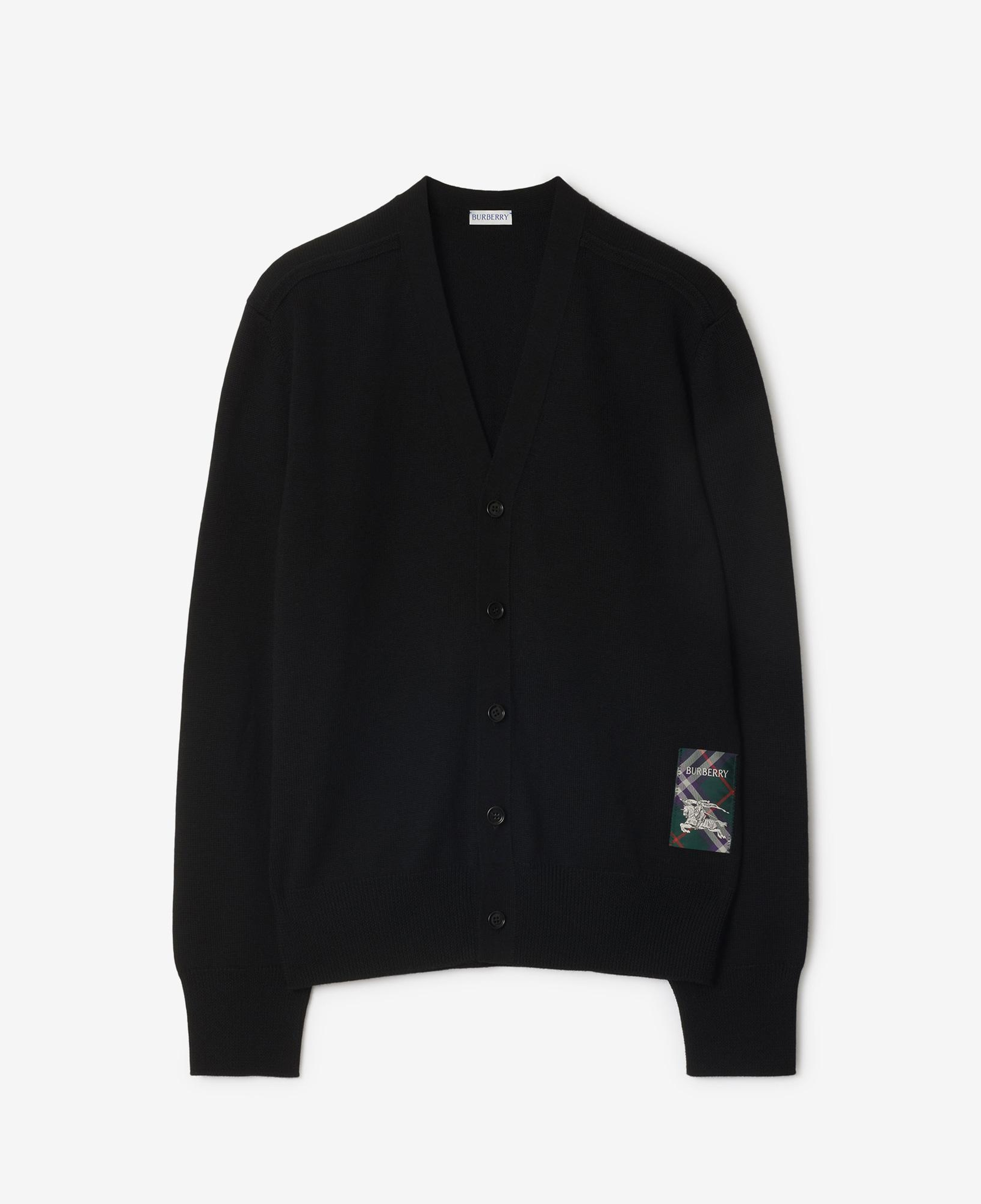 Burberry Smt Label Wool Cardigan Erkek Siyah Hırka