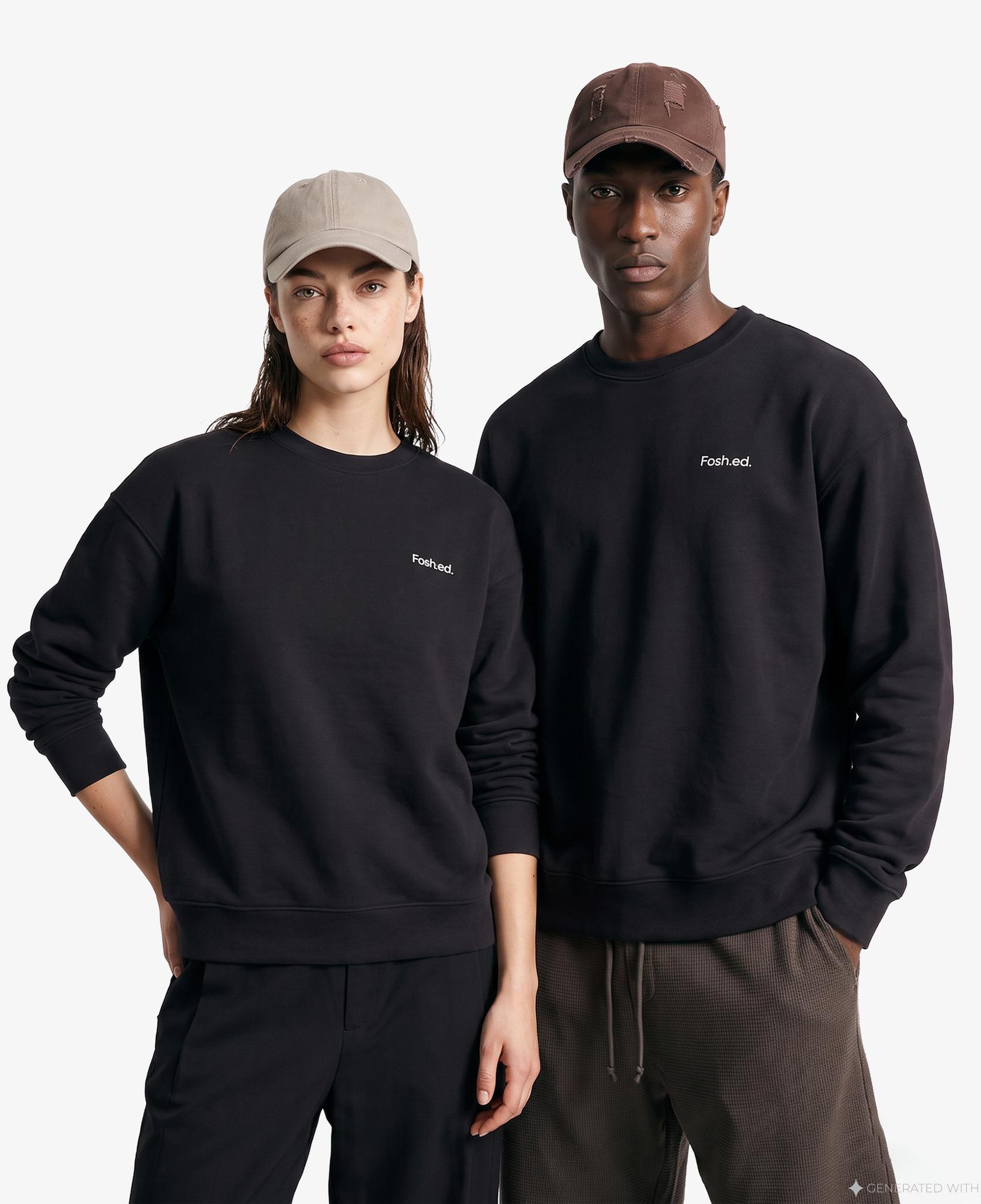 FashFed Unisex Siyah Sweatshirt