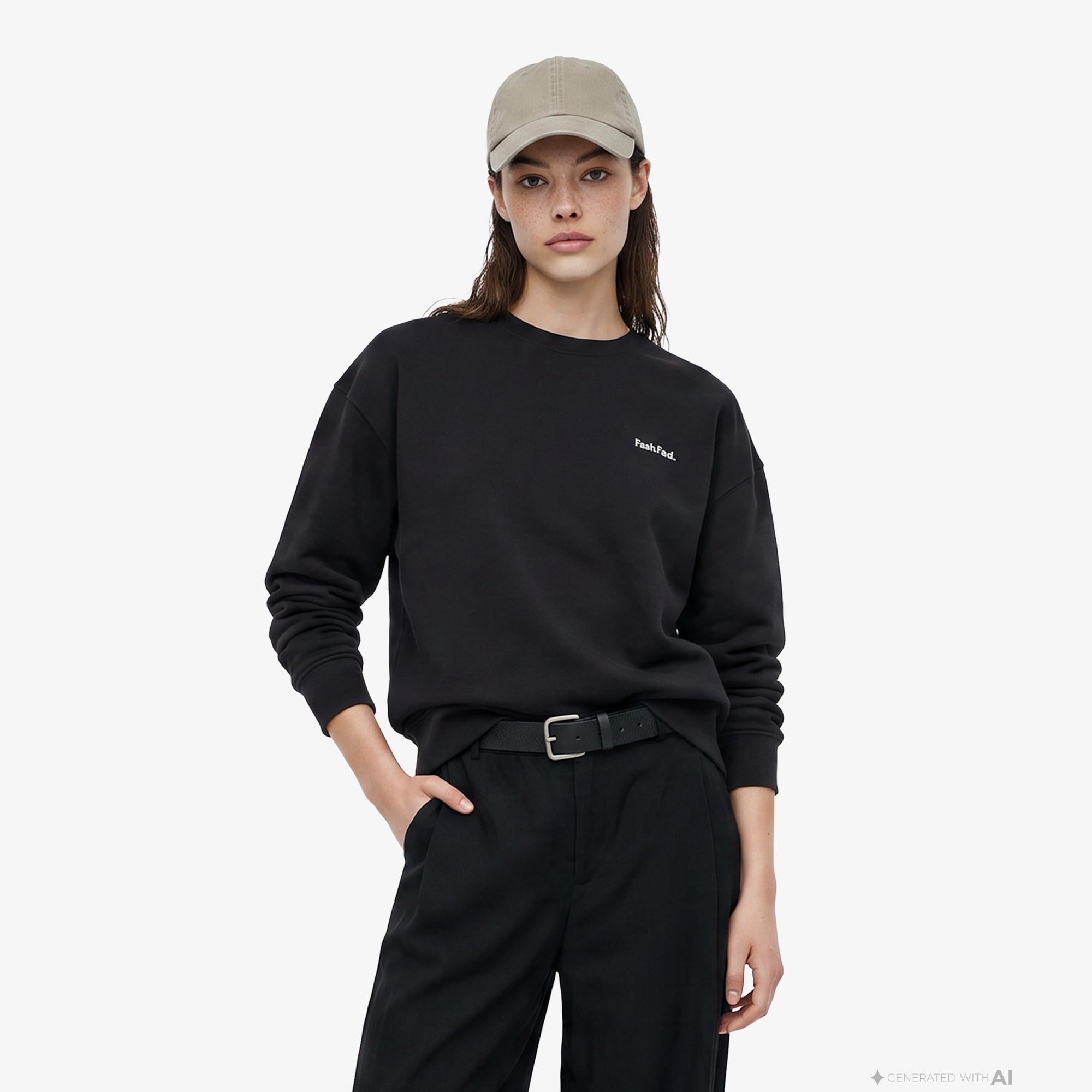 FashFed Unisex Siyah Sweatshirt