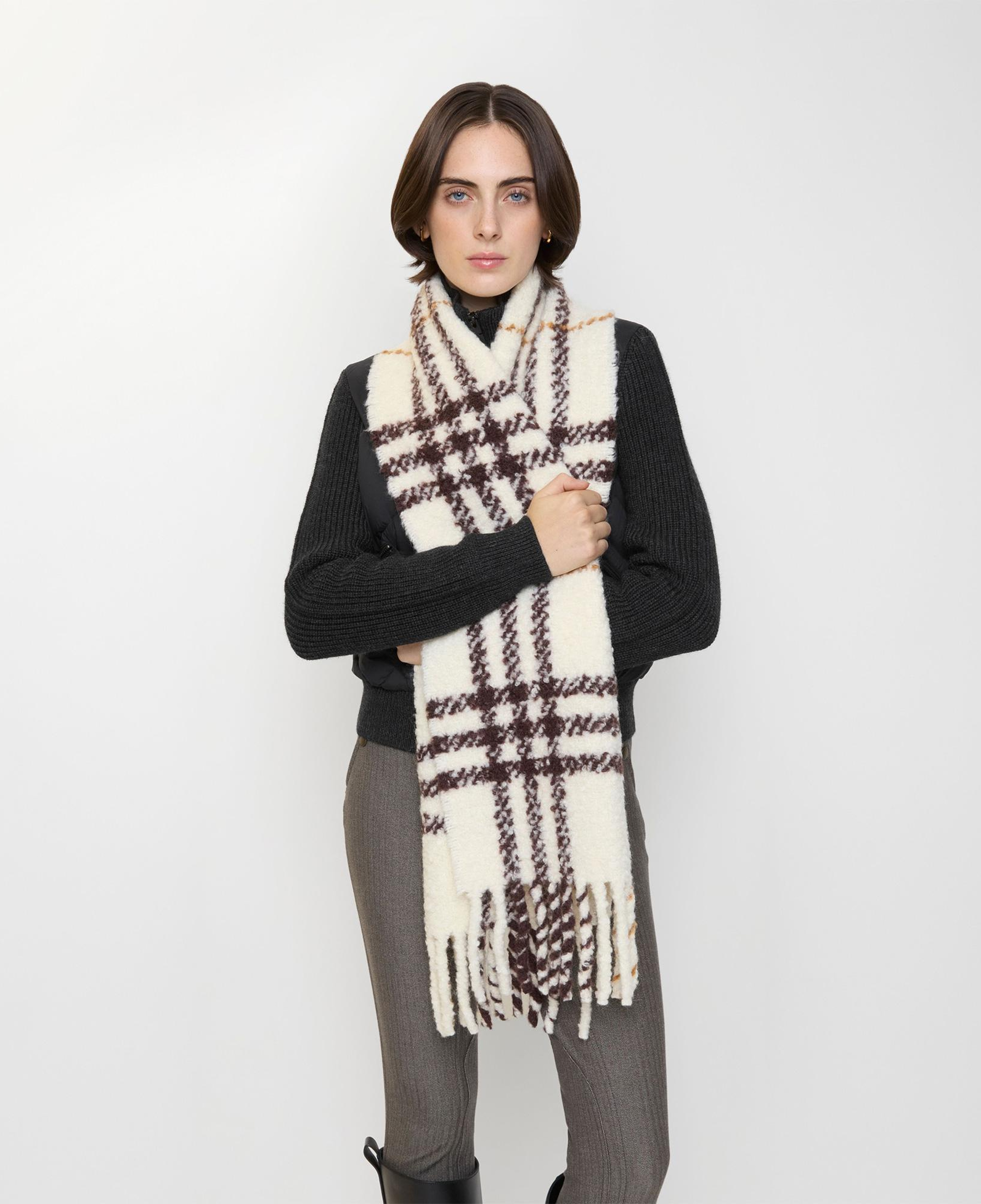Burberry Check Boucle Kadın Beyaz Atkı